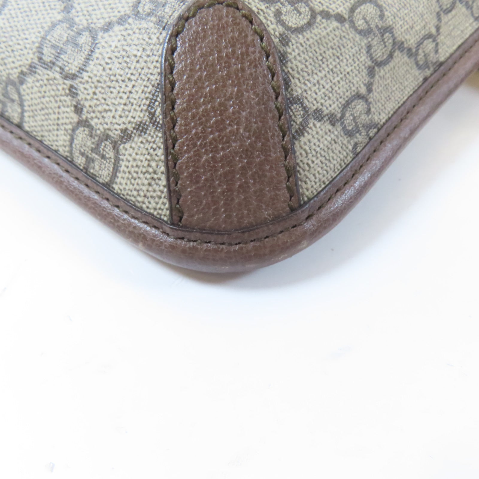 GUCCI 塗層帆布Neo Vintage金扣肩背袋啡色