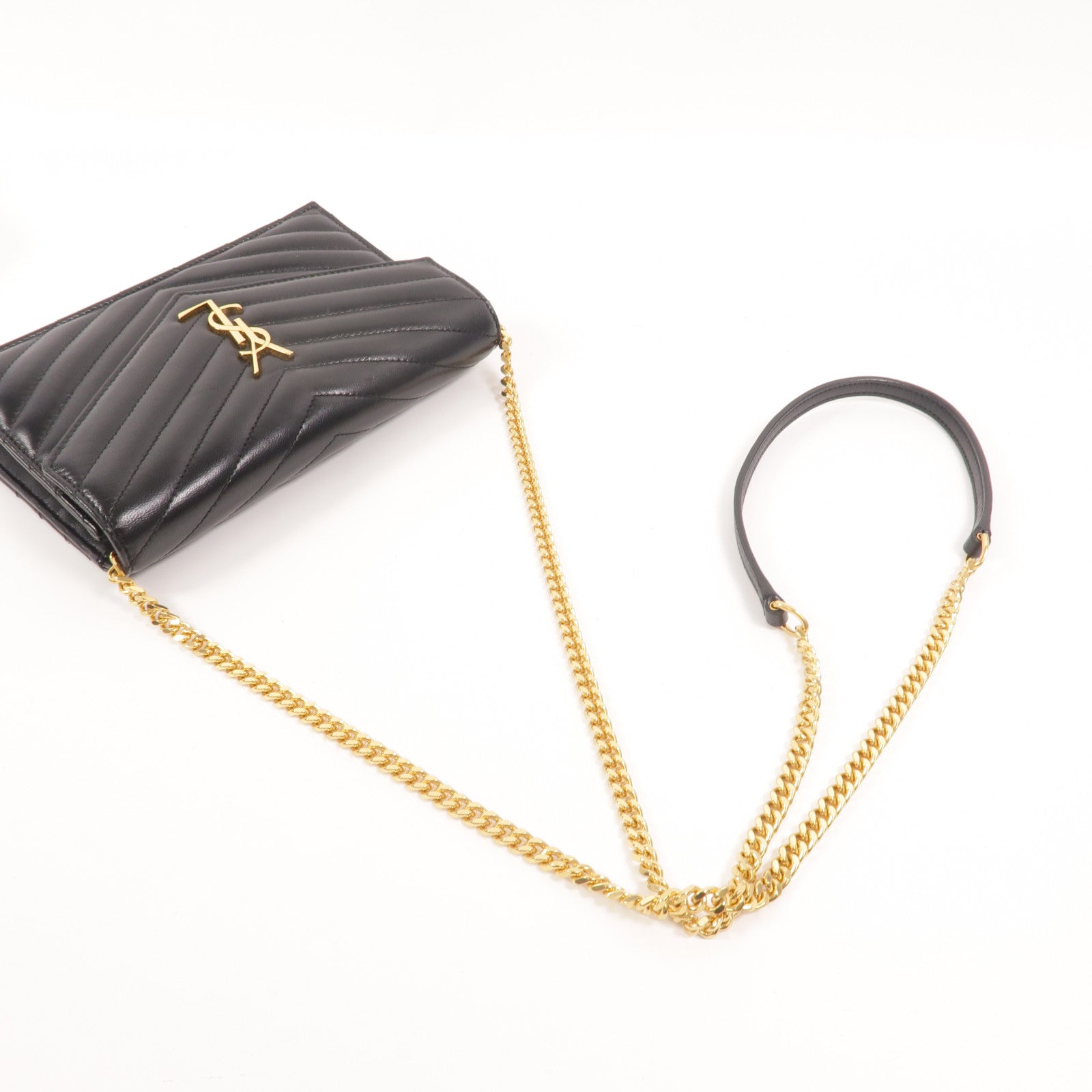 SAINT LAURENT 羊皮皮革Cassandre鏈帶肩背袋