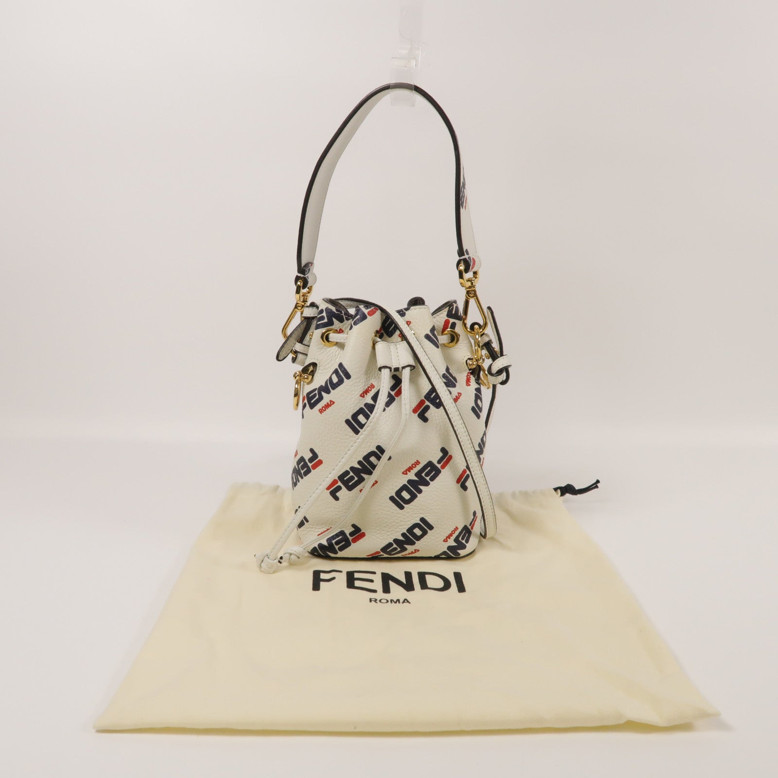 FENDI 【激減優惠】牛皮皮革Mon Tresor金扣手挽肩背兩用袋