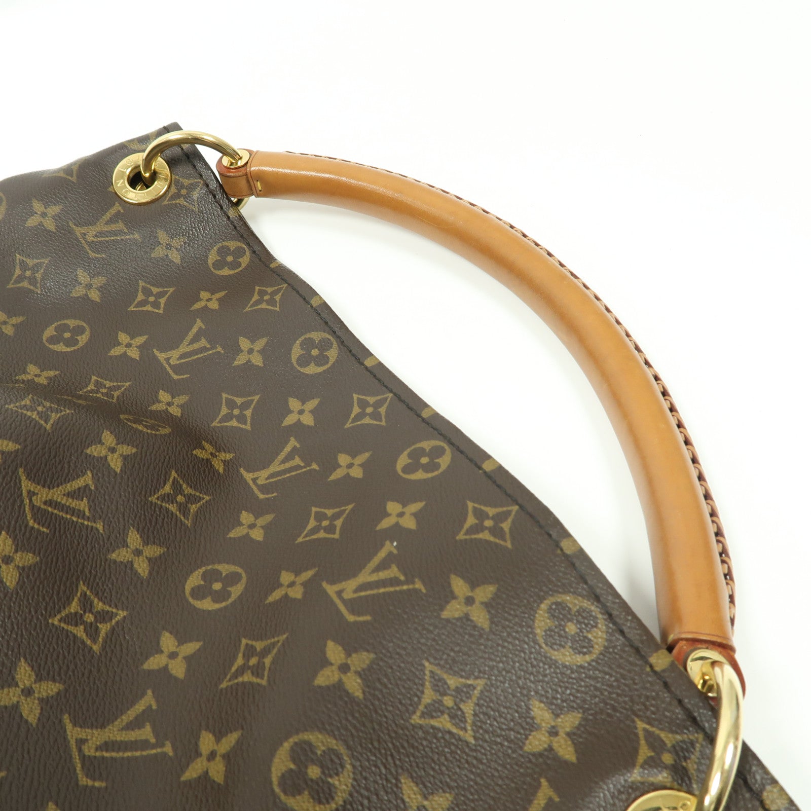 LOUIS VUITTON Monogram Artsy MM金扣肩背袋棕色