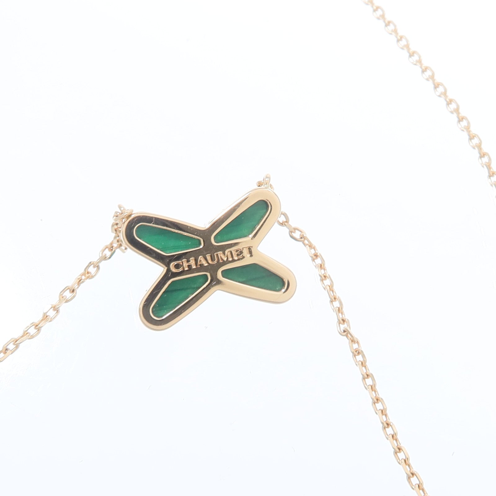 Chaumet 18K玫瑰金Jeux De Liens孔雀石/鑽石項鍊