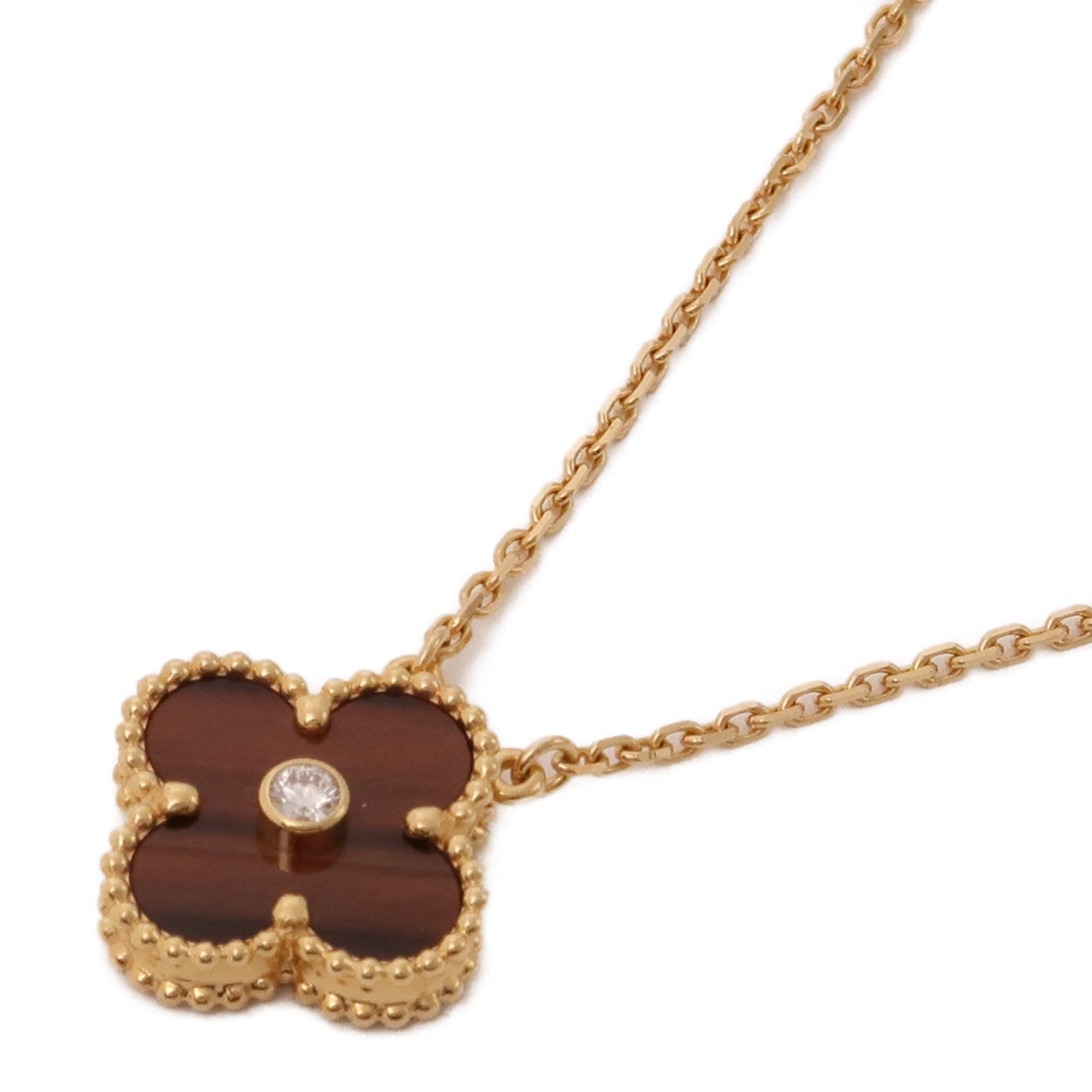 Van Cleef & Arpels 18K玫瑰金/鑽石Vintage Alhambra Pendant項鍊