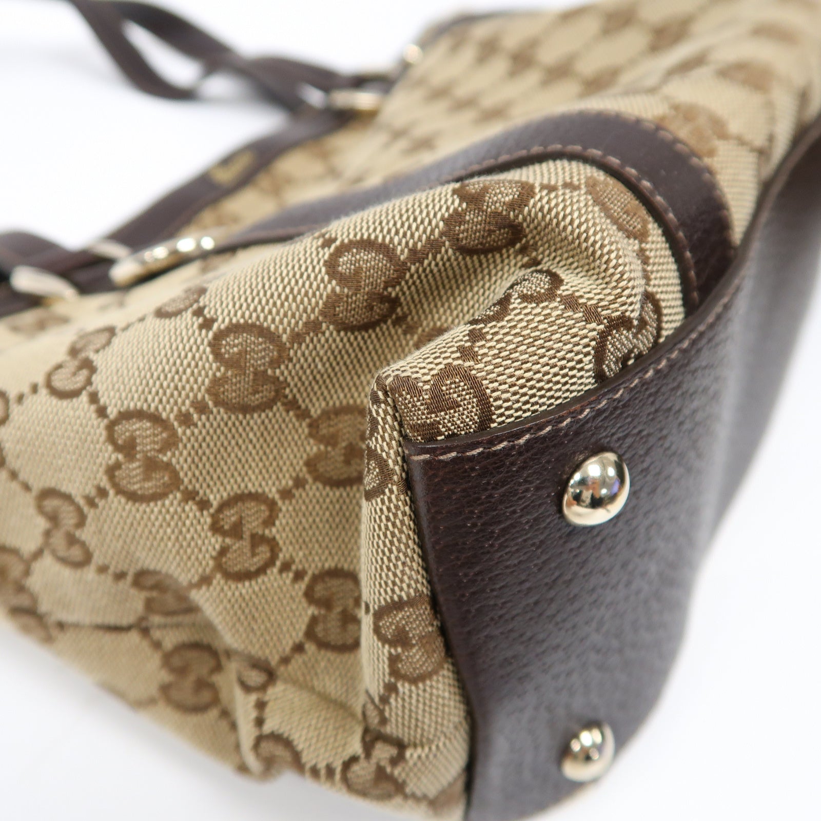 GUCCI 帆布Shoulder Bag金扣肩背袋啡色