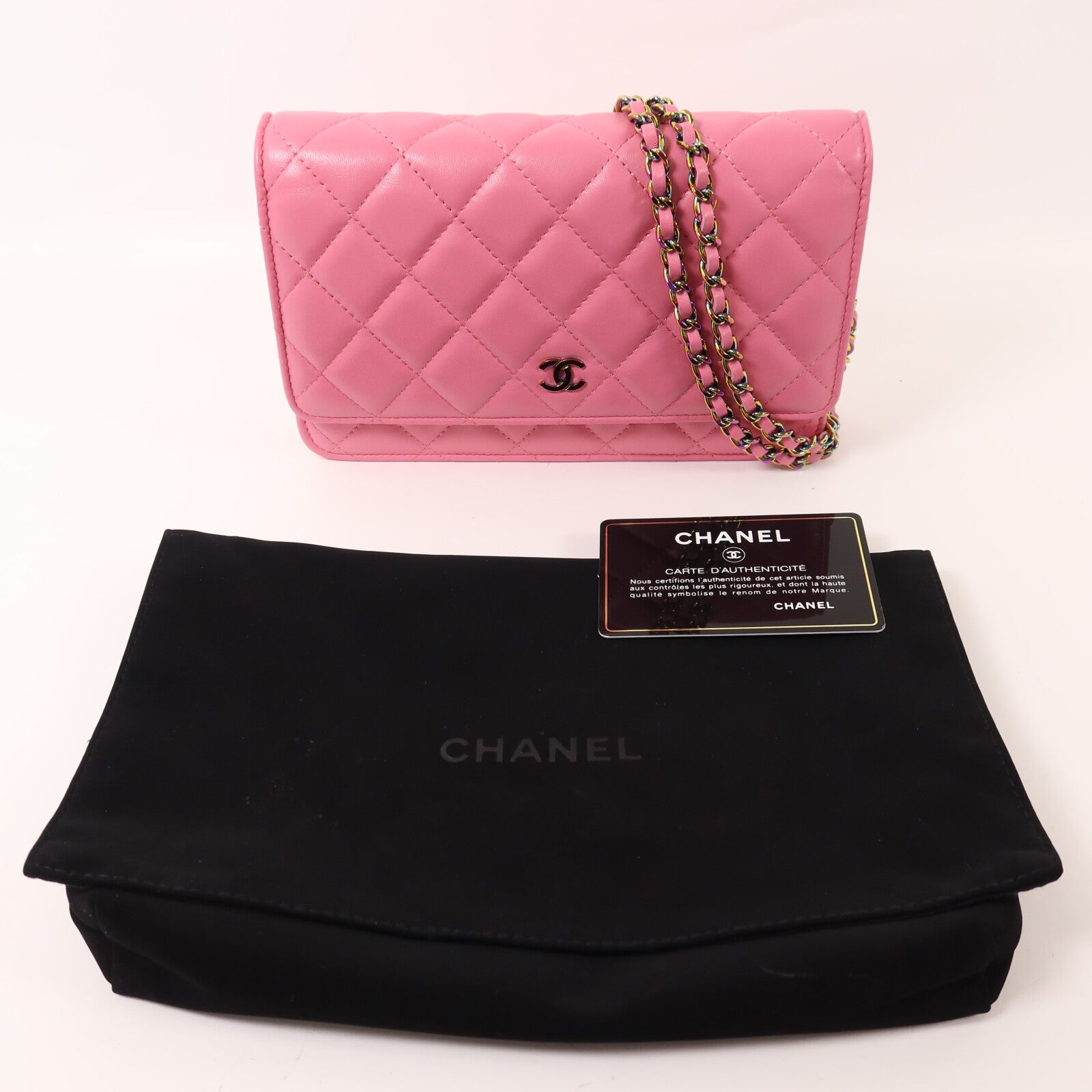 CHANEL 羊皮皮革Wallet on Chain鏈帶肩背袋