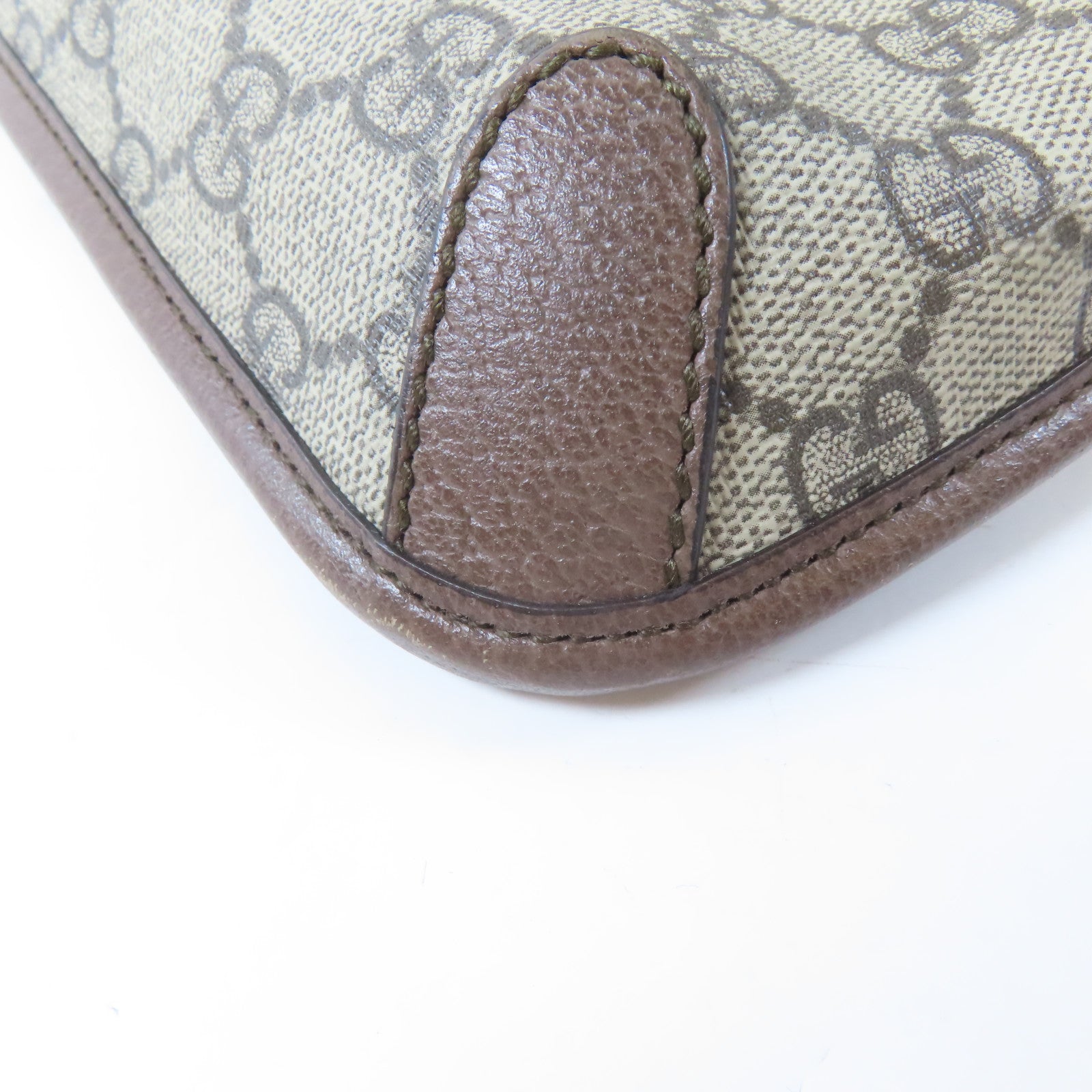GUCCI 塗層帆布Neo Vintage金扣肩背袋啡色