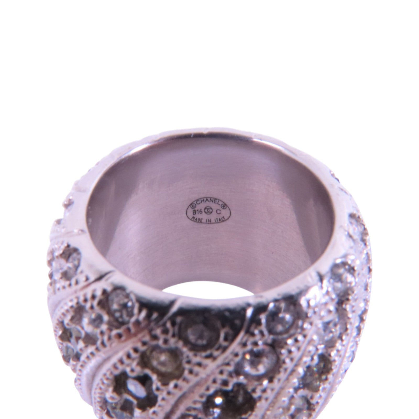 CHANEL 金屬/水鑽Ring戒指US#5