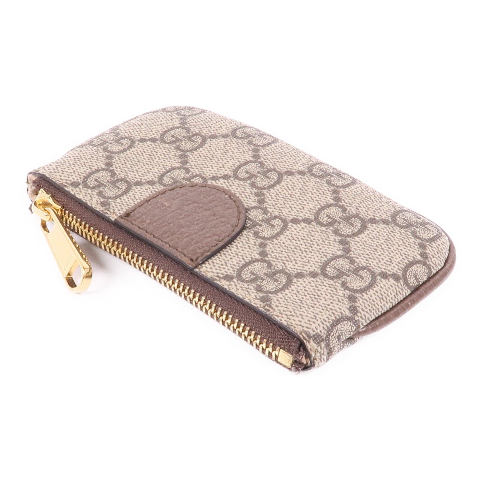 GUCCI GG GHW Ophidia Key Case 671722 Coated Canvas Brown