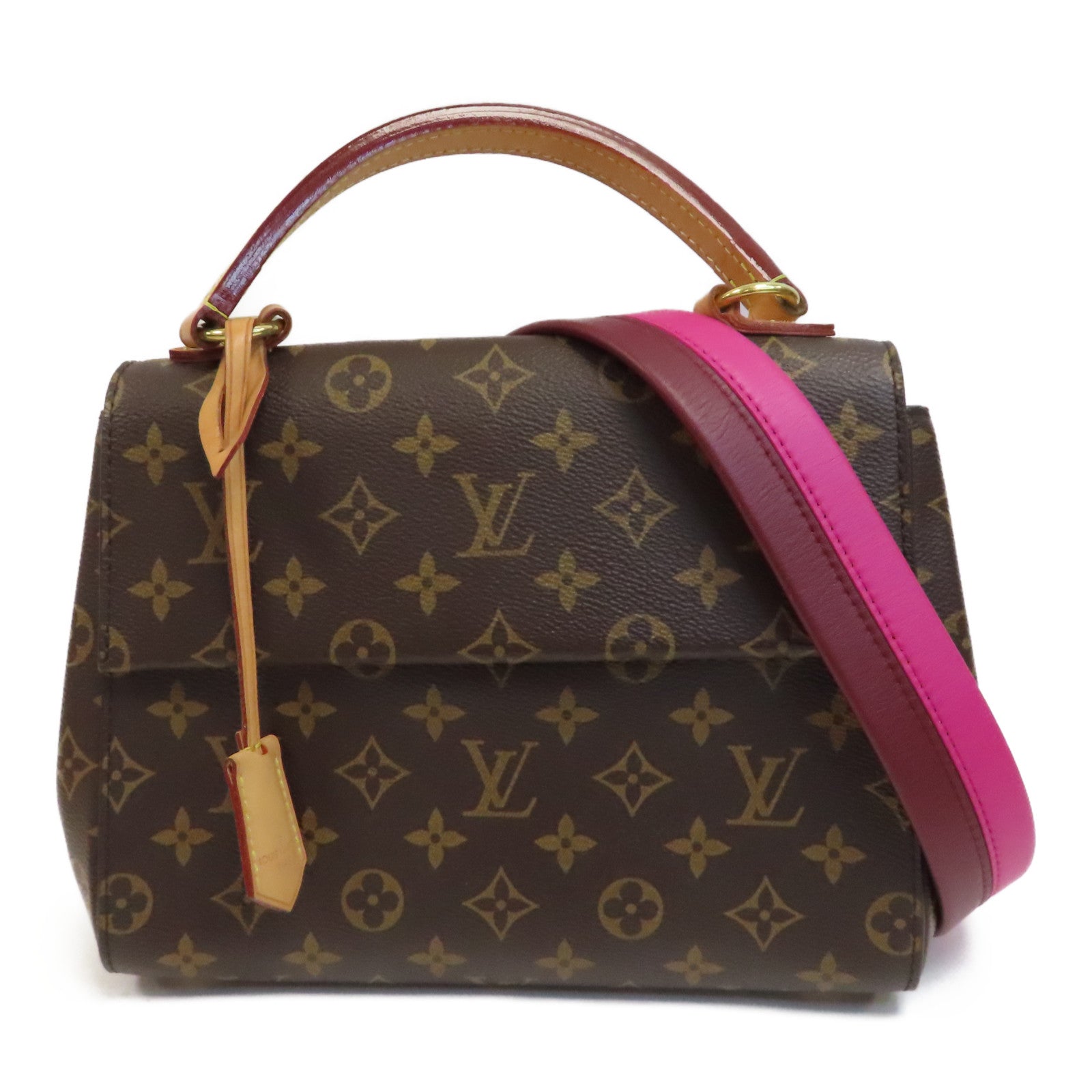 LOUIS VUITTON Monogram Cluny BB金扣手挽肩背兩用袋啡色
