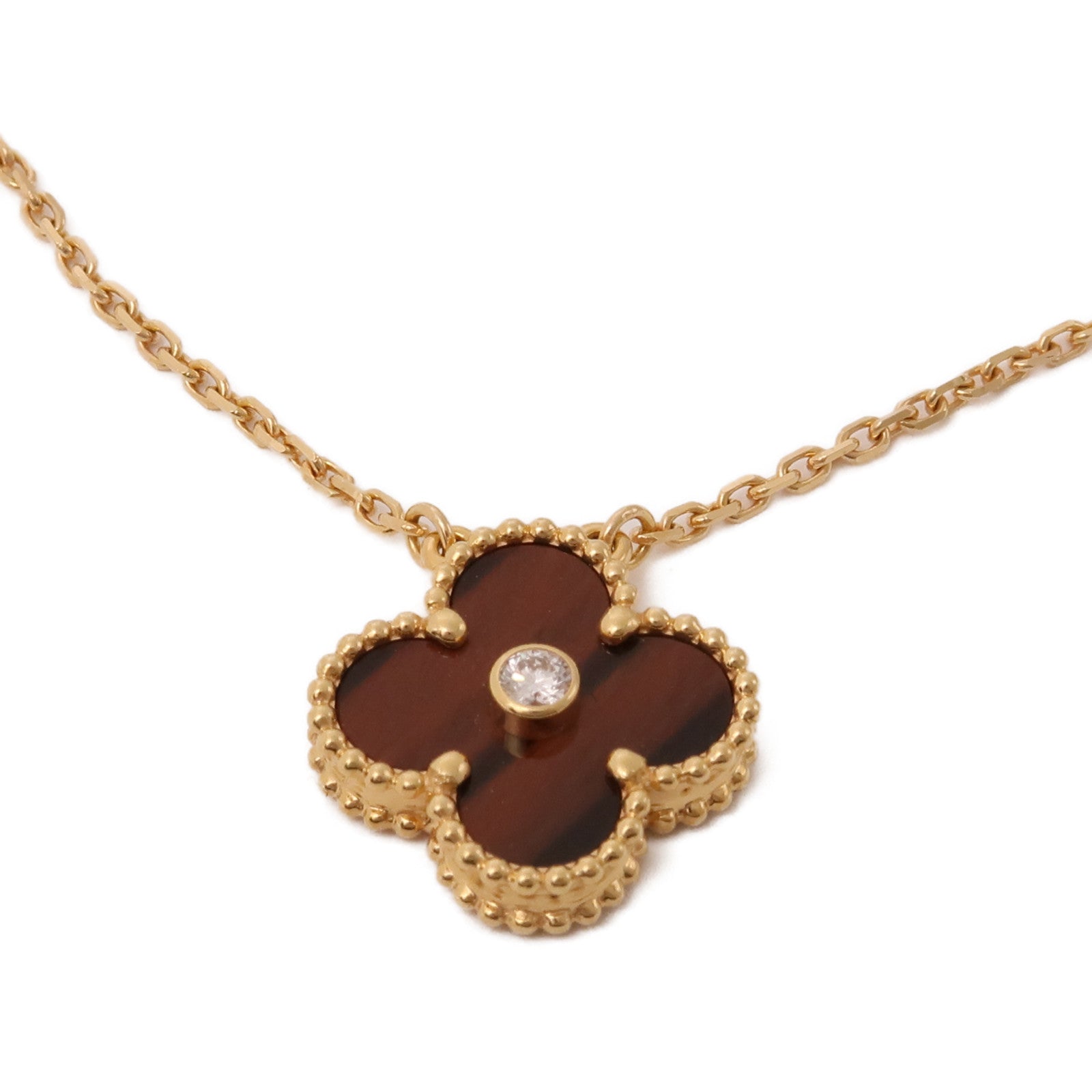 Van Cleef & Arpels 18K玫瑰金/鑽石Vintage Alhambra Pendant項鍊