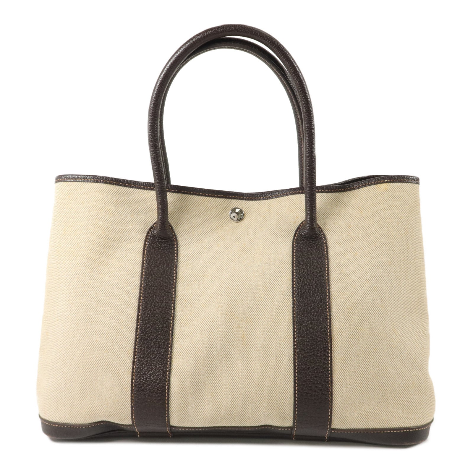 HERMES 帆布Garden Party PM手挽袋Ebene