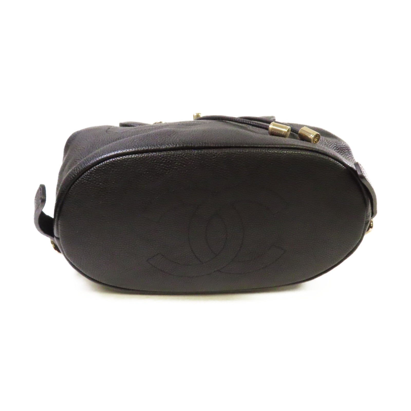 CHANEL 【激減優惠】菱格Caviar皮革Backpack金扣背包黑色