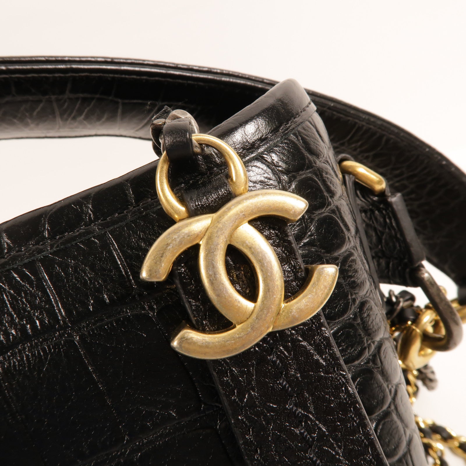 CHANEL 牛皮皮革Gabrielle Small鏈帶手挽肩背兩用袋