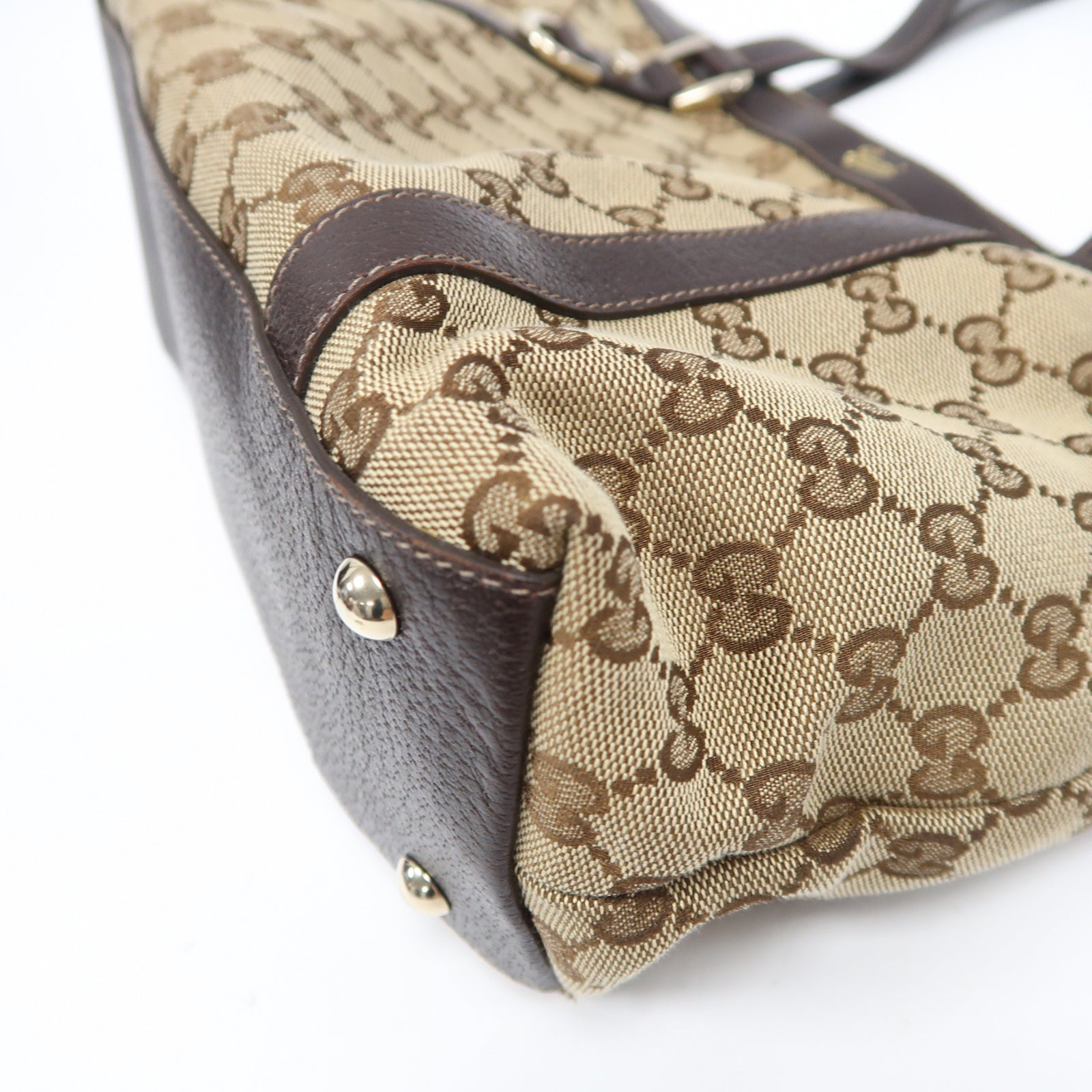 GUCCI 帆布Shoulder Bag金扣肩背袋啡色