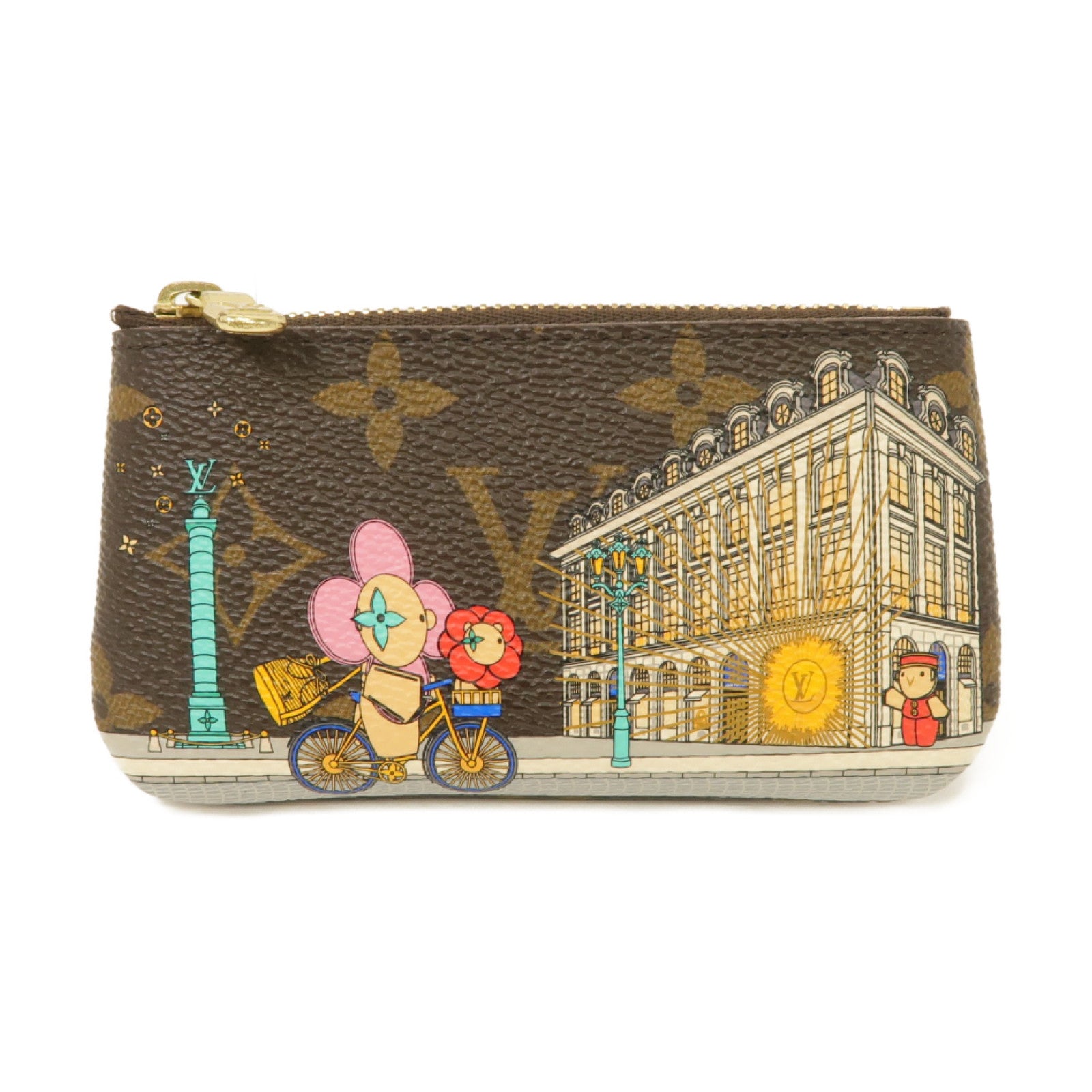 LOUIS VUITTON Monogram Coin/Key Case金扣零錢/鎖匙包啡色