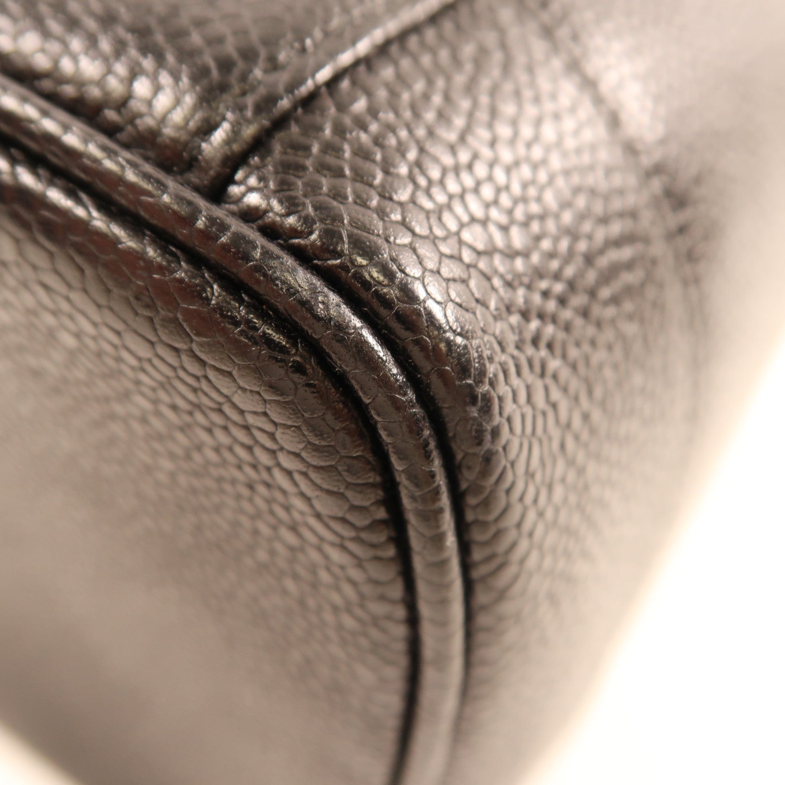 CHANEL CC GHW Vintage Vanity Bag HandBag Calfskin Leather