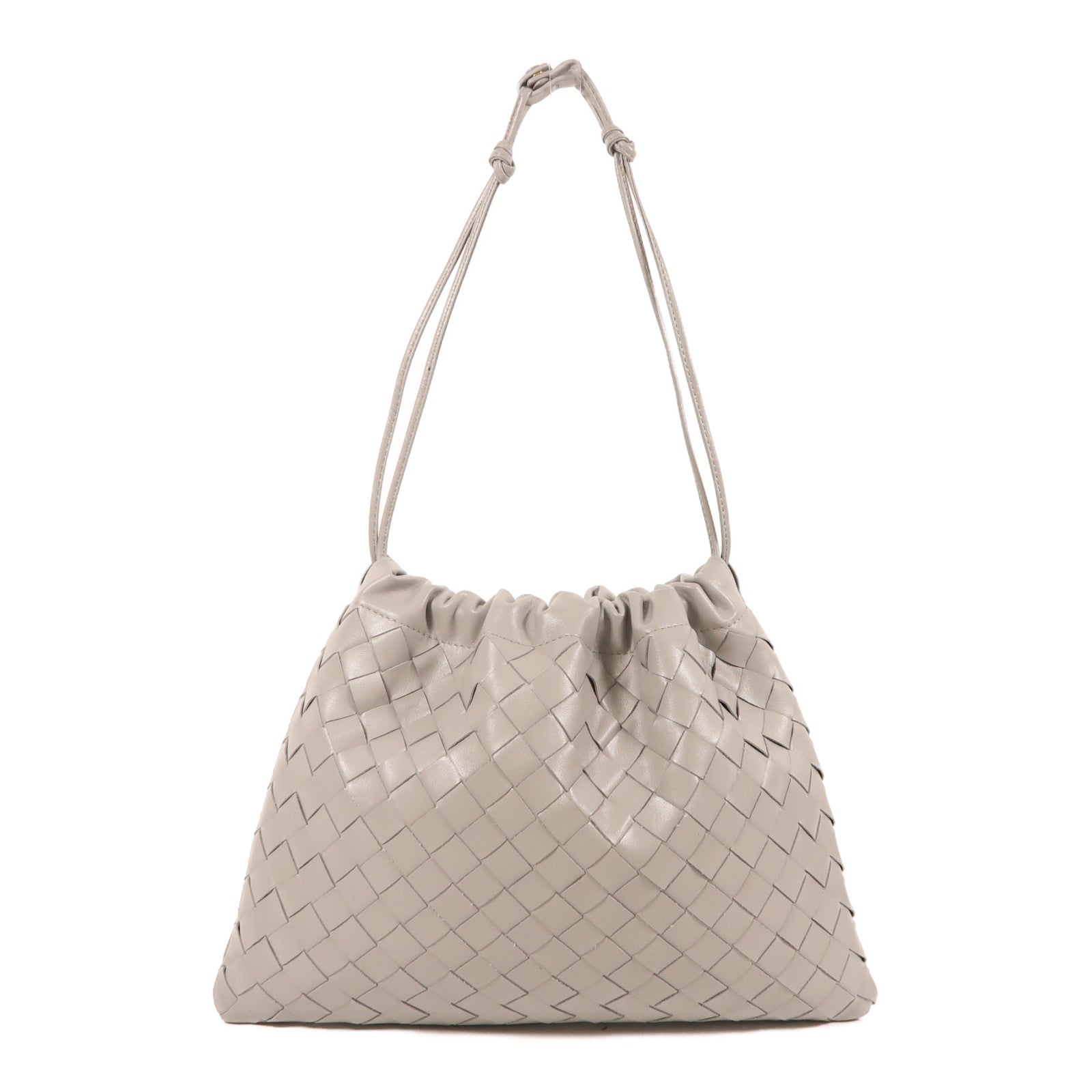 BOTTEGA VENETA 羊皮皮革Shoulder Bag金扣肩背袋灰色