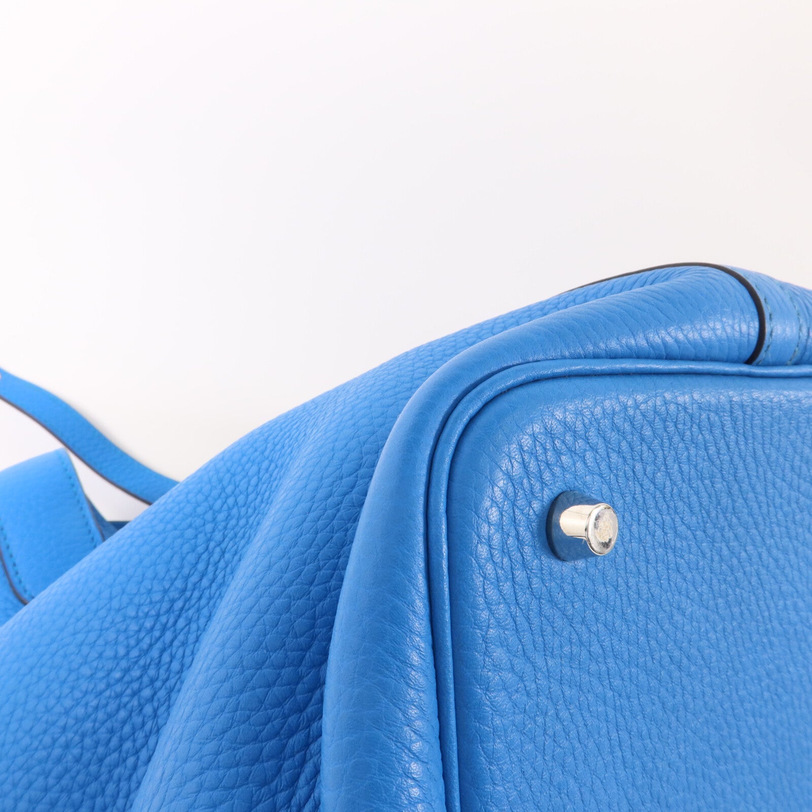 HERMES Clemence皮革Picotin MM扣手挽袋Bleu Zanzibar