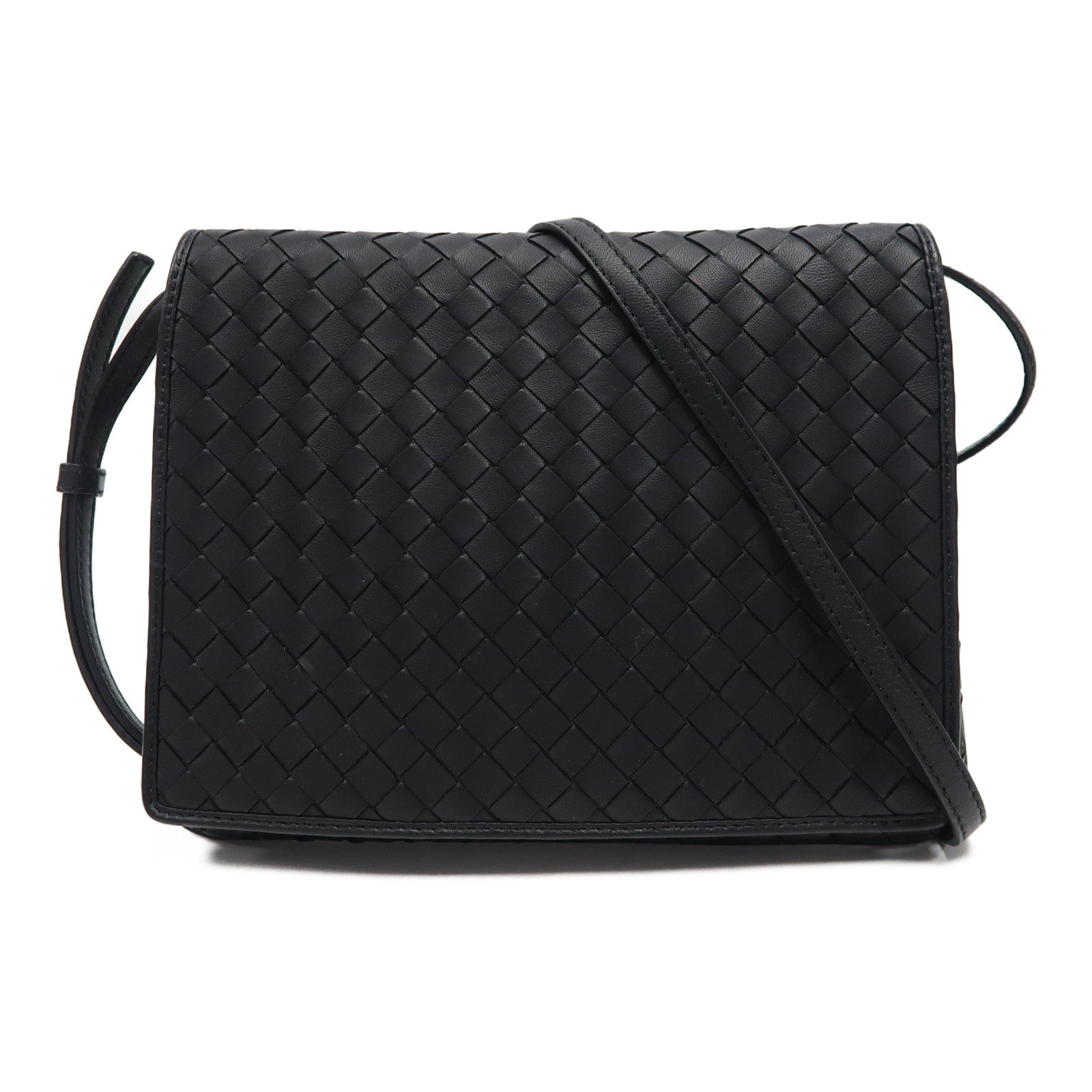 BOTTEGA VENETA 【激減優惠】織紋皮革Shoulder Bag肩背袋黑色