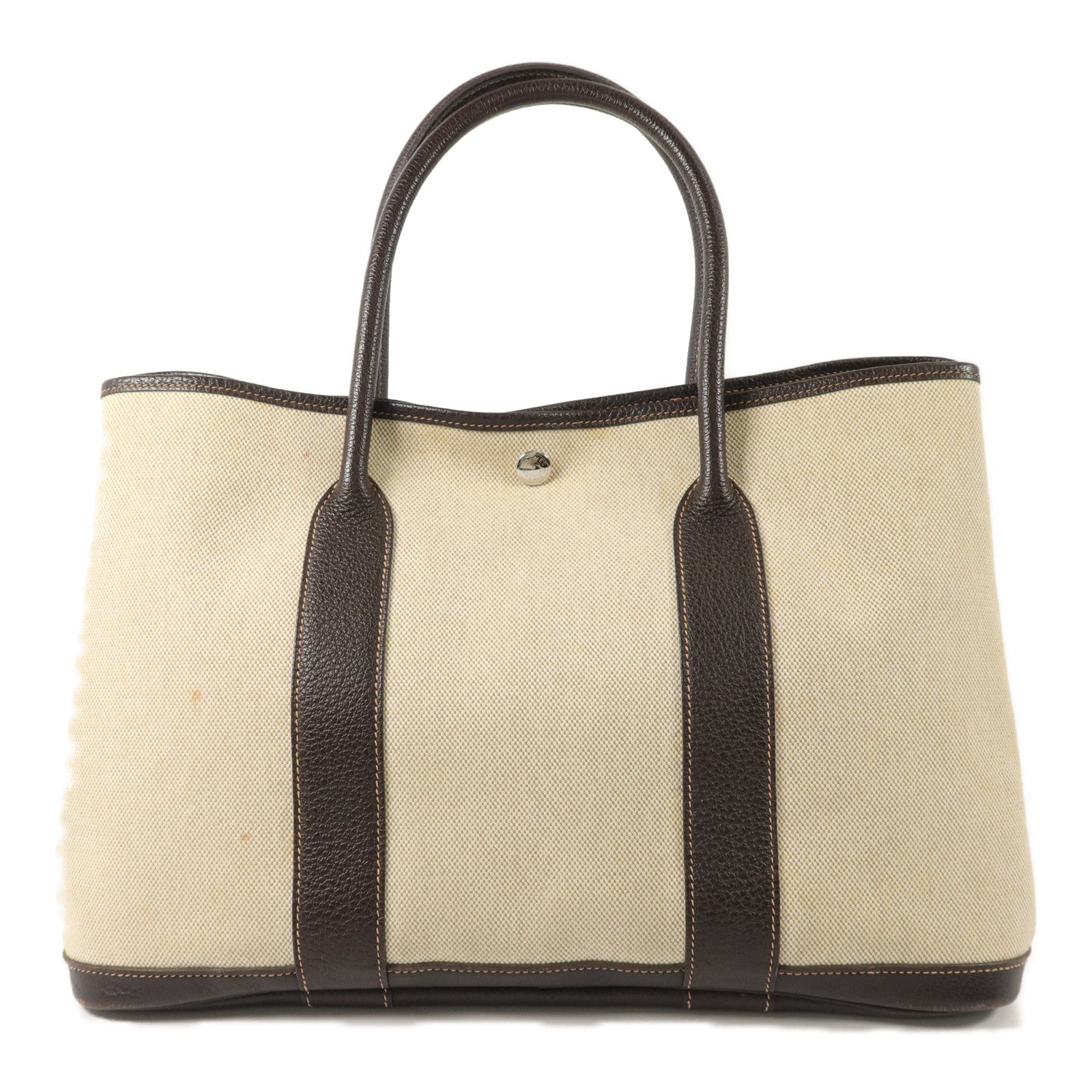 HERMES 帆布Garden Party PM手挽袋Ebene