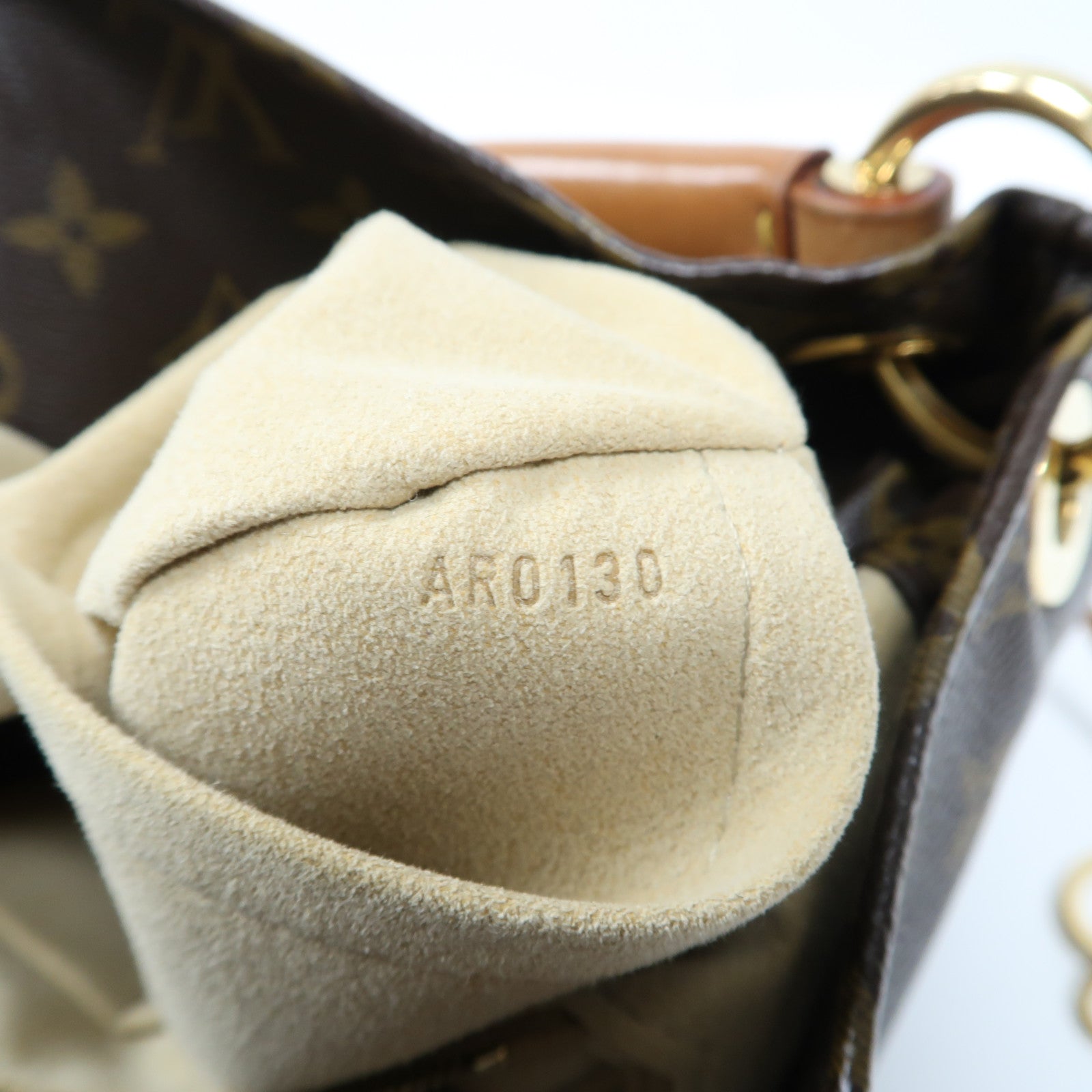 LOUIS VUITTON Monogram Artsy MM金扣肩背袋棕色