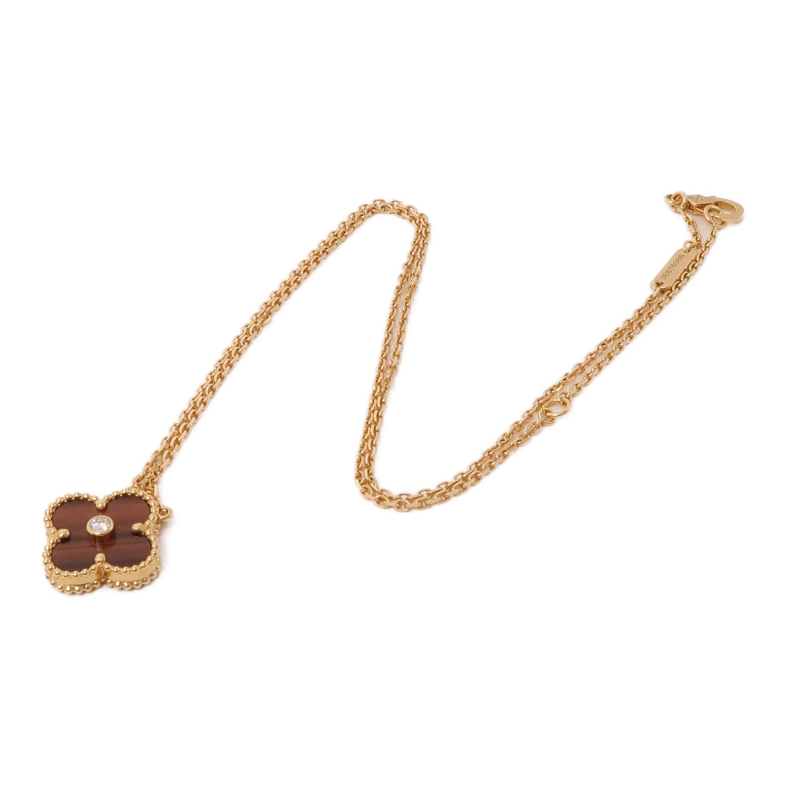 Van Cleef & Arpels 18K玫瑰金/鑽石Vintage Alhambra Pendant項鍊