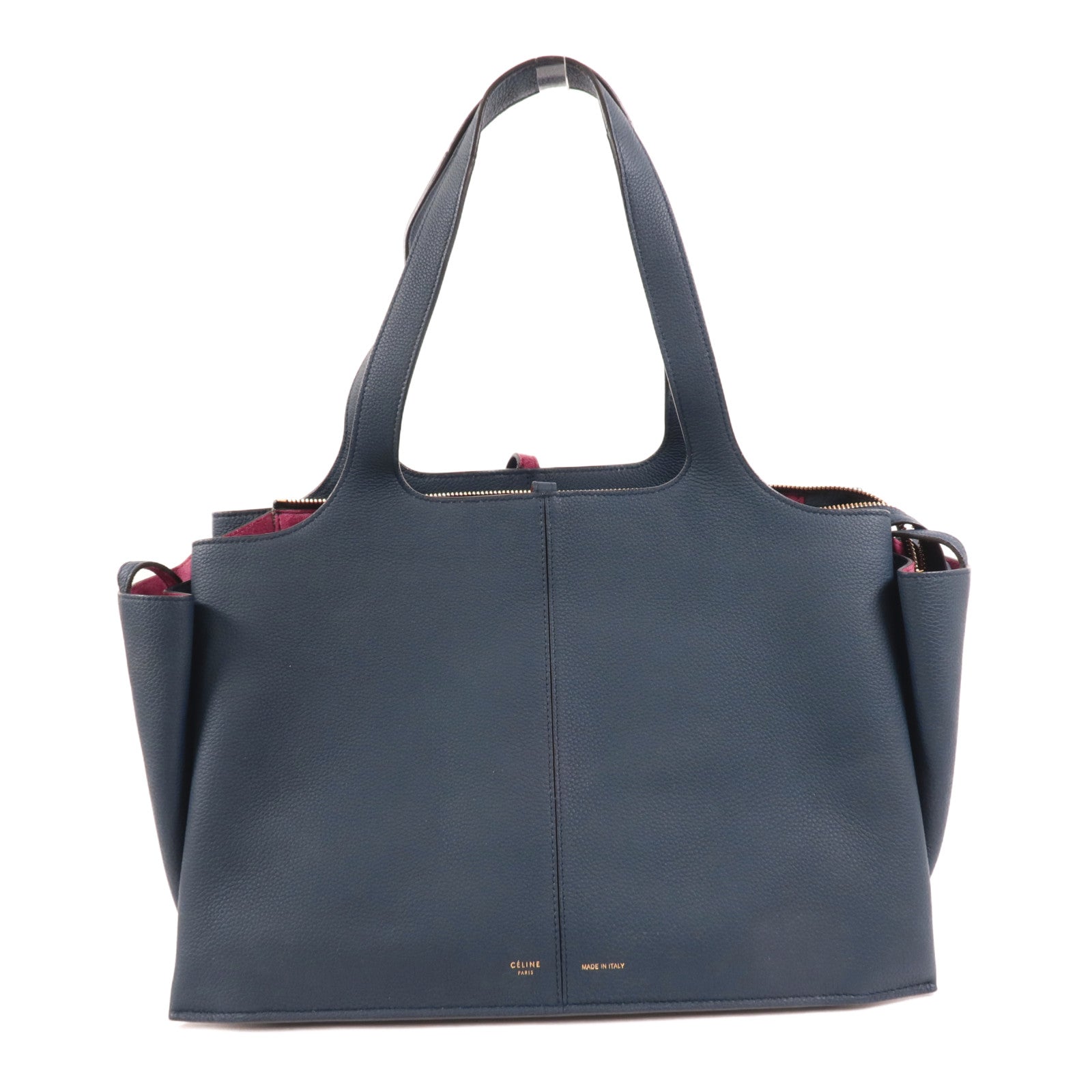 CELINE 牛皮皮革Tri-Fold金扣肩背袋