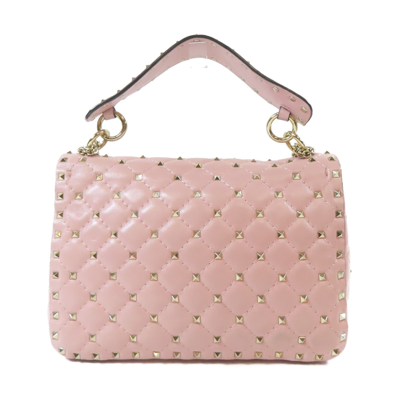 Valentino 牛皮皮革2 Way Chain Shoulder Bag金扣鏈帶手挽肩背兩用袋粉紅色
