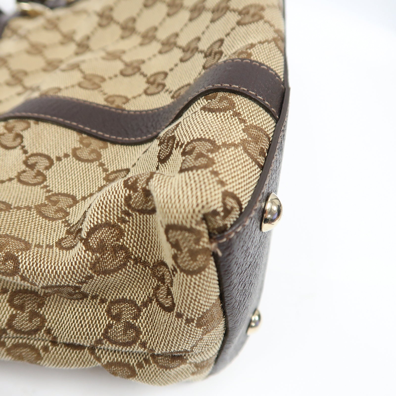 GUCCI 帆布Shoulder Bag金扣肩背袋啡色