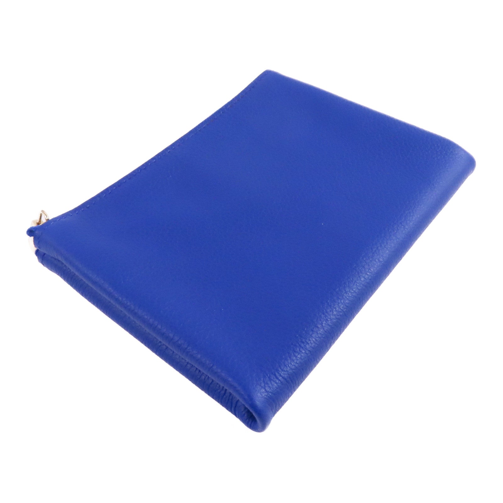 HERMES Evercolor皮革Atout I4 Pouch Card Holder金扣卡套Bleu Electrique