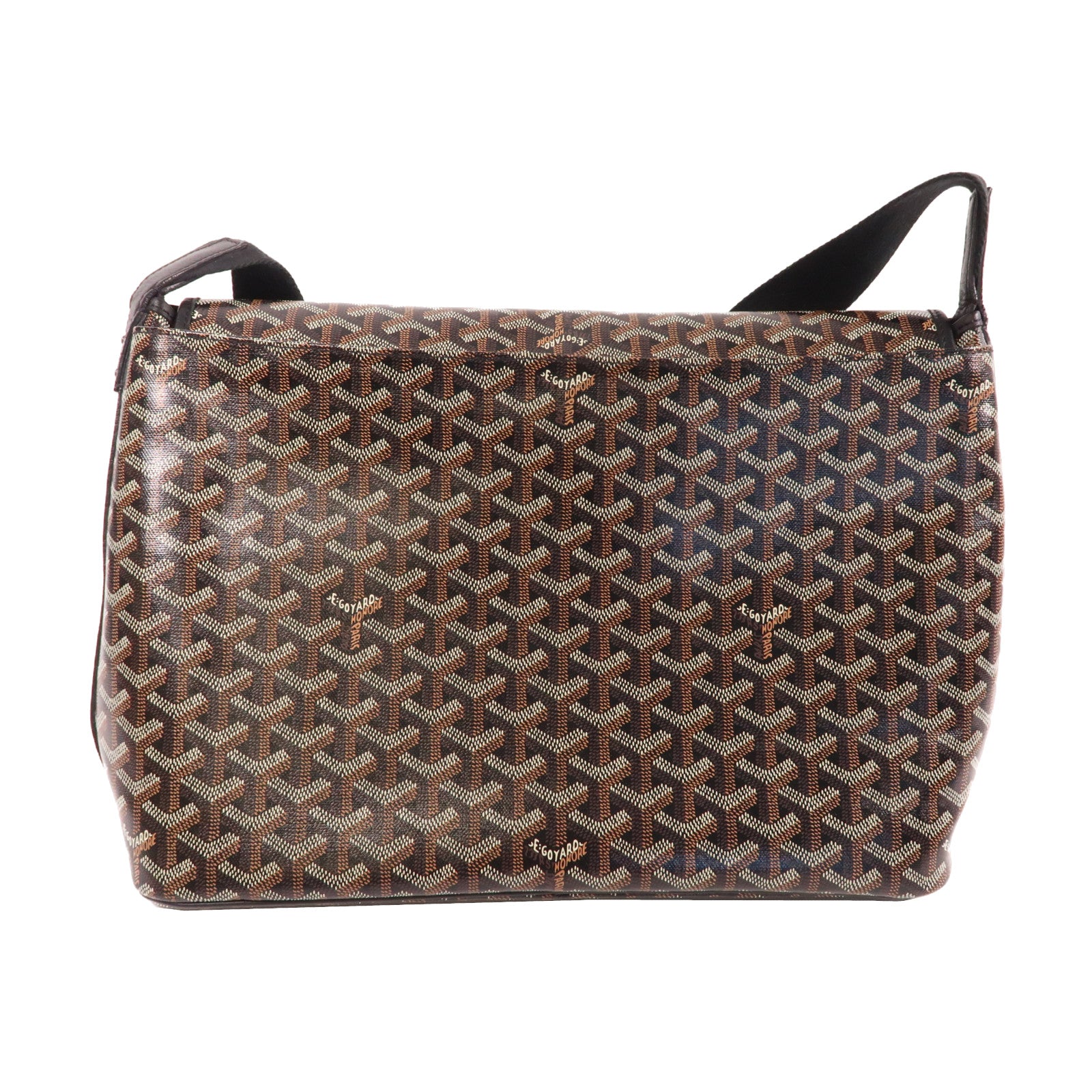 GOYARD 塗層帆布Capetien MM Messenger銀扣肩背袋黑色