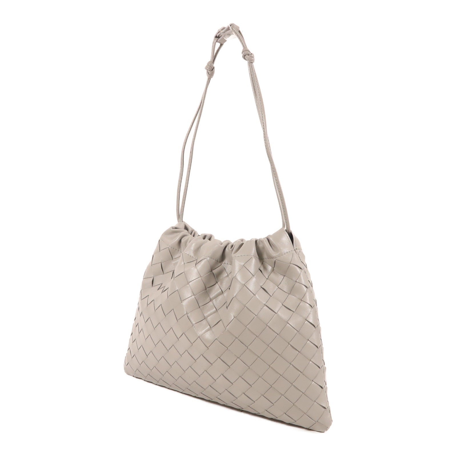 BOTTEGA VENETA 羊皮皮革Shoulder Bag金扣肩背袋灰色