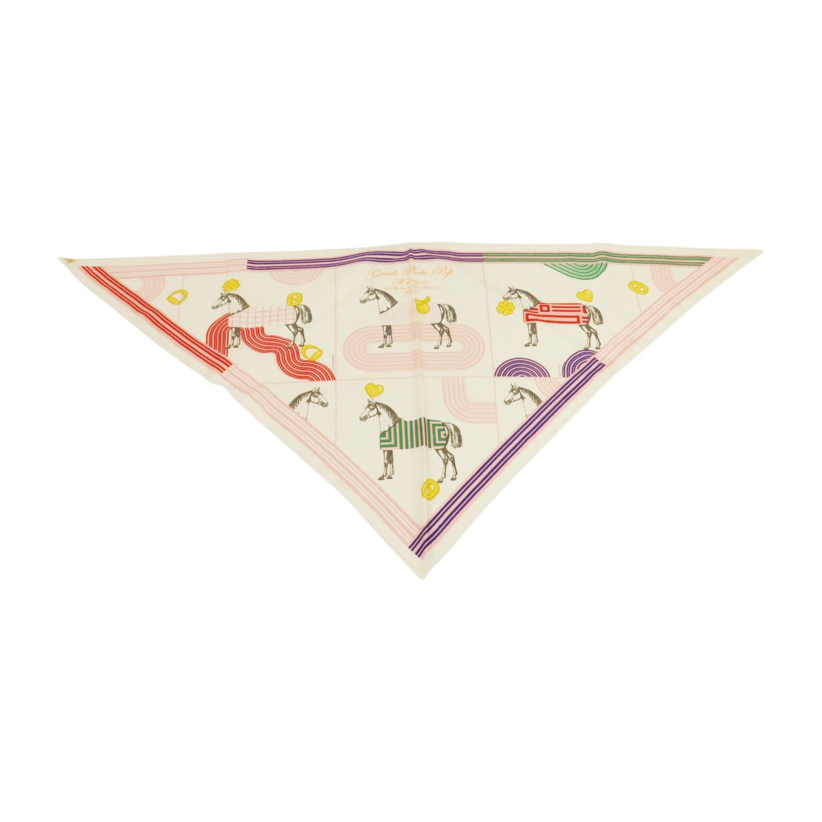 HERMES 絲質Garde Robe Pop Charm Triangle 70絲巾