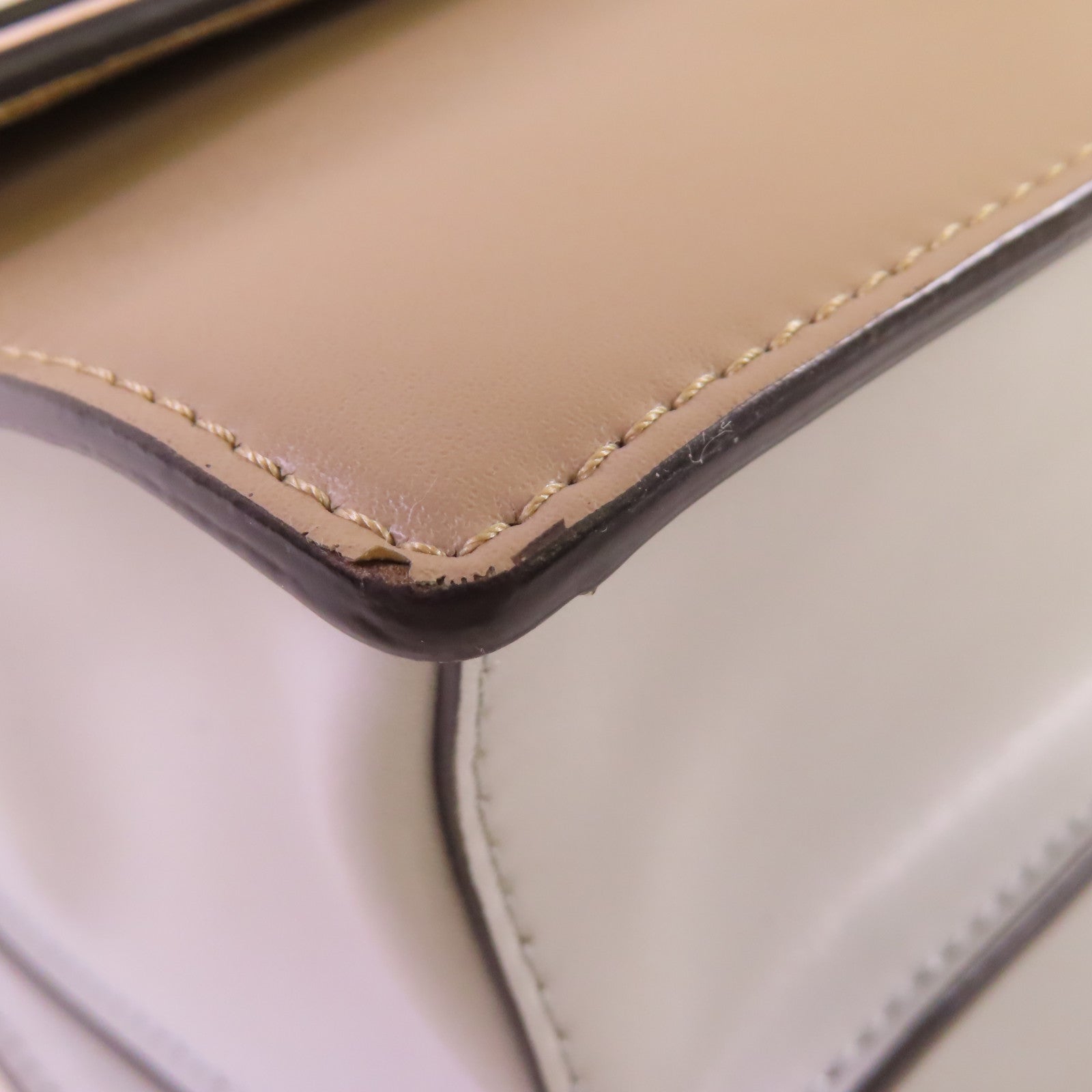 FENDI 【激減優惠】牛皮皮革Monster 2Way Shoulder Bag金扣手挽肩背兩用袋杏色/啡色