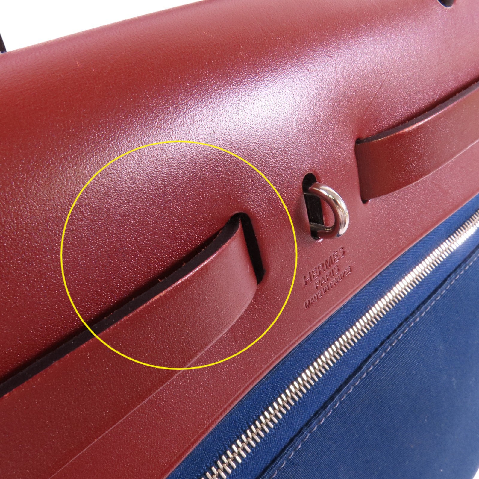 HERMES 帆布Herbag PM銀扣手挽肩背兩用袋