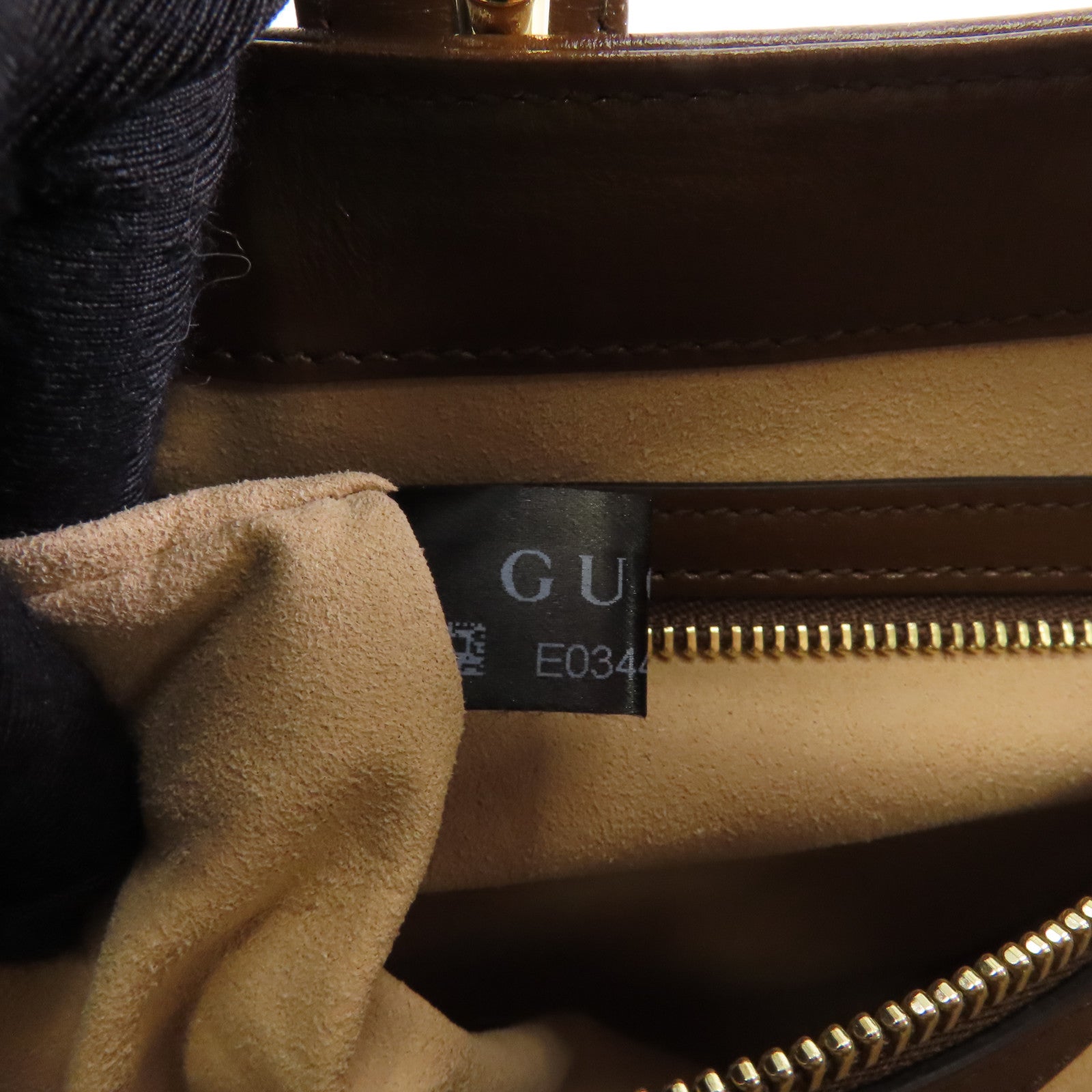 GUCCI 塗層帆布/皮革2 Way Shoulder金扣肩背兩用袋啡色