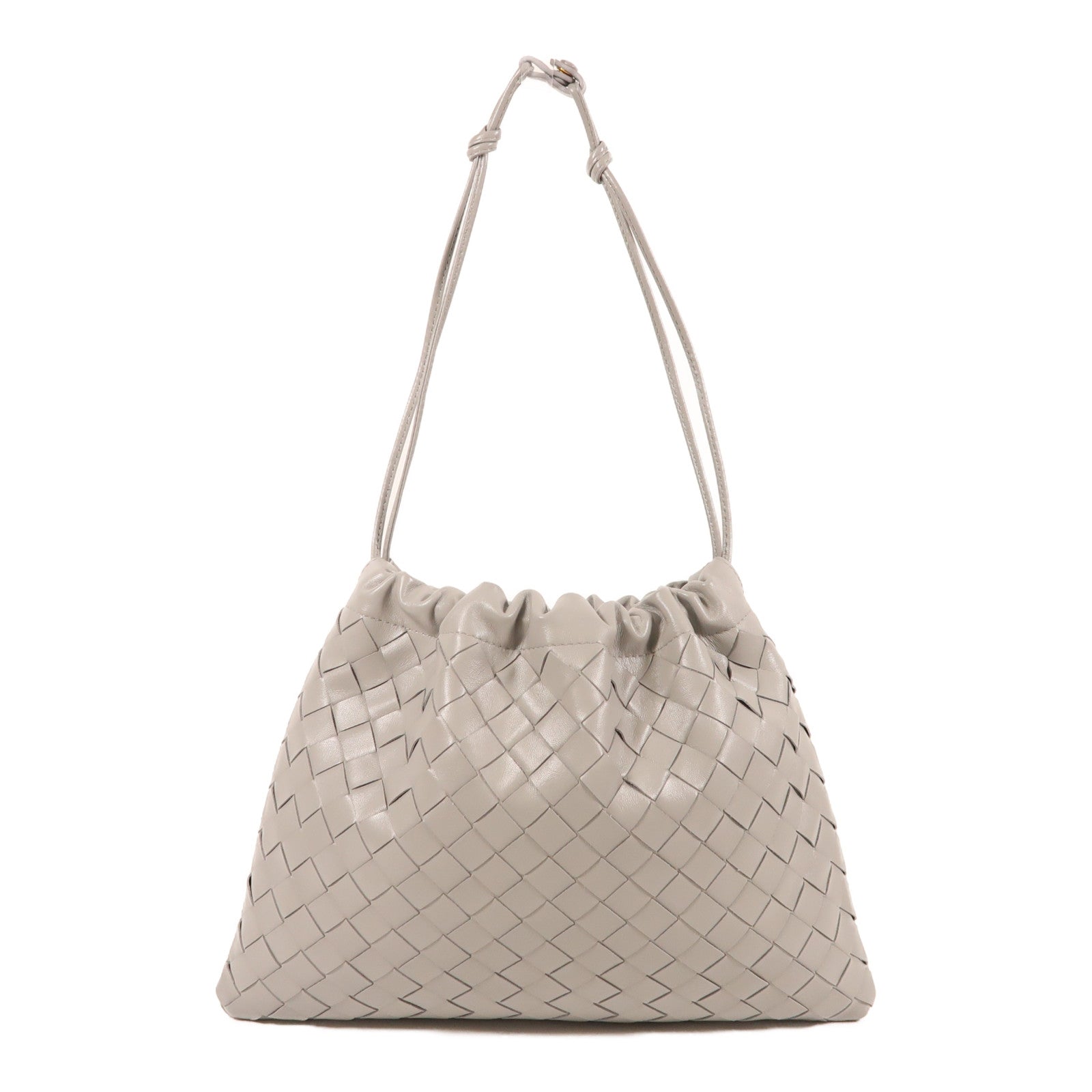 BOTTEGA VENETA 羊皮皮革Shoulder Bag金扣肩背袋灰色