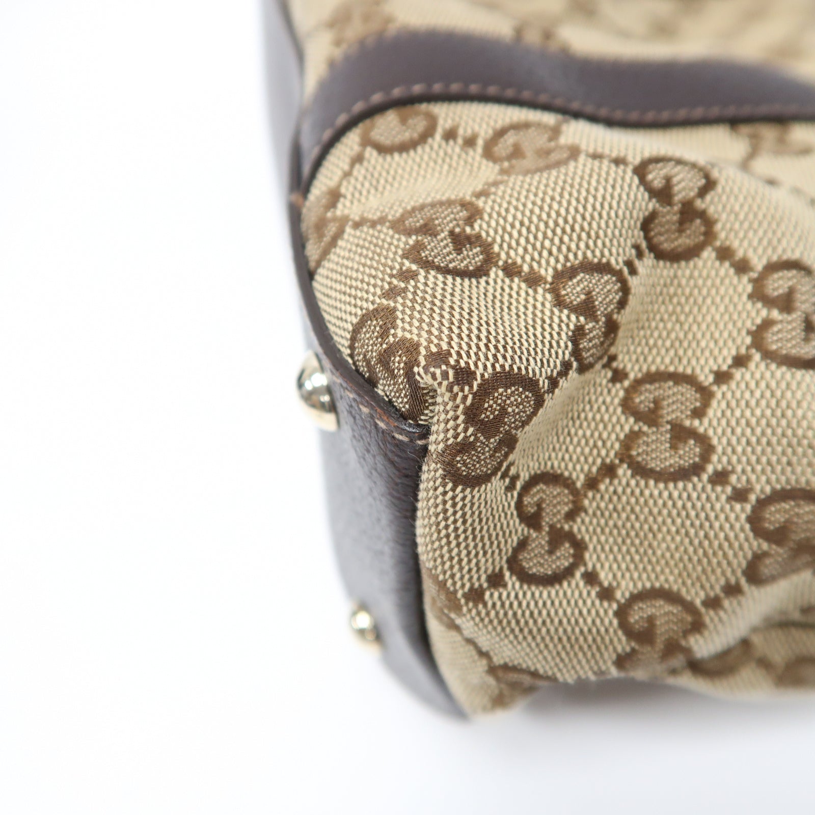 GUCCI 帆布Shoulder Bag金扣肩背袋啡色