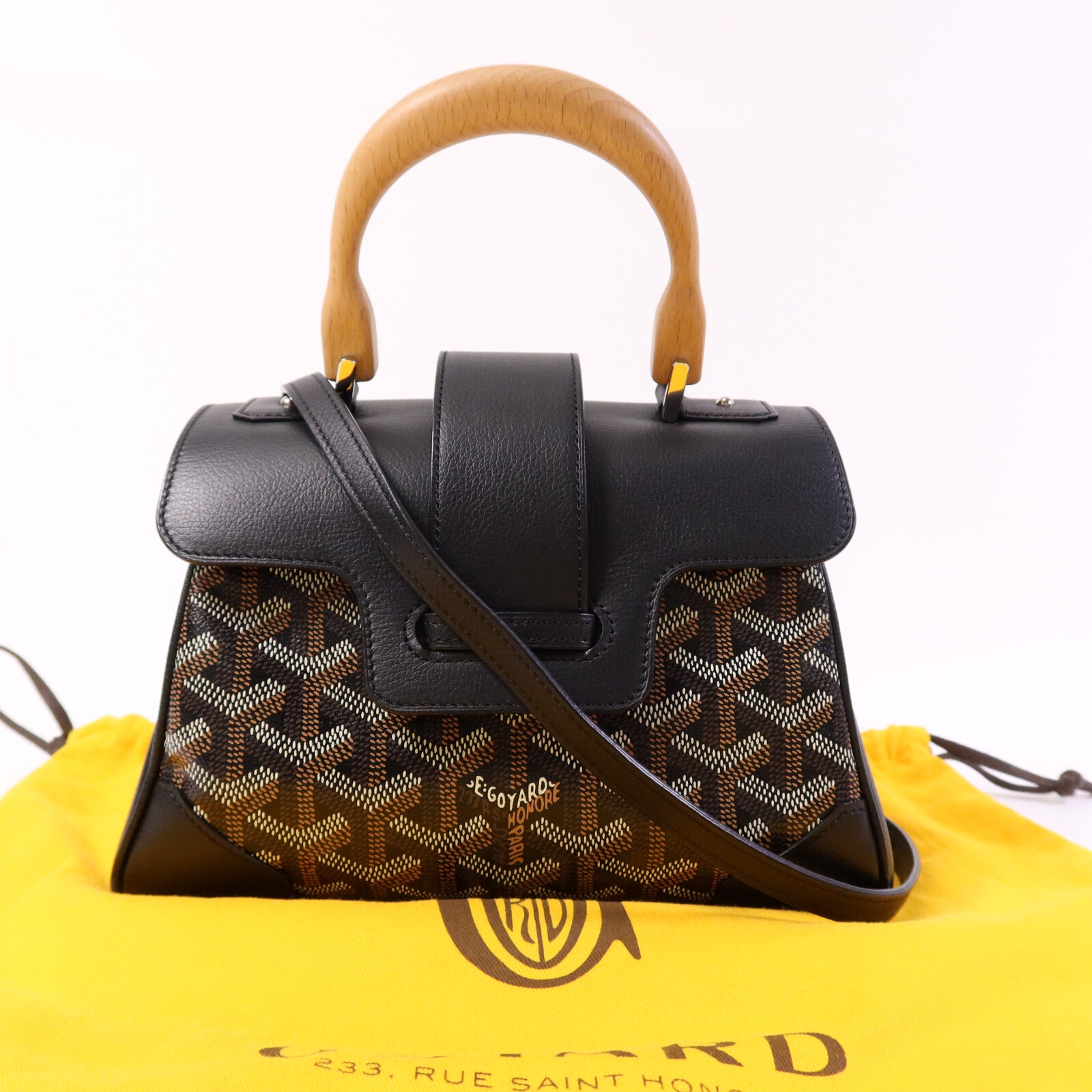 GOYARD 塗層帆布Saigon Souple Mini銀扣手挽肩背兩用袋