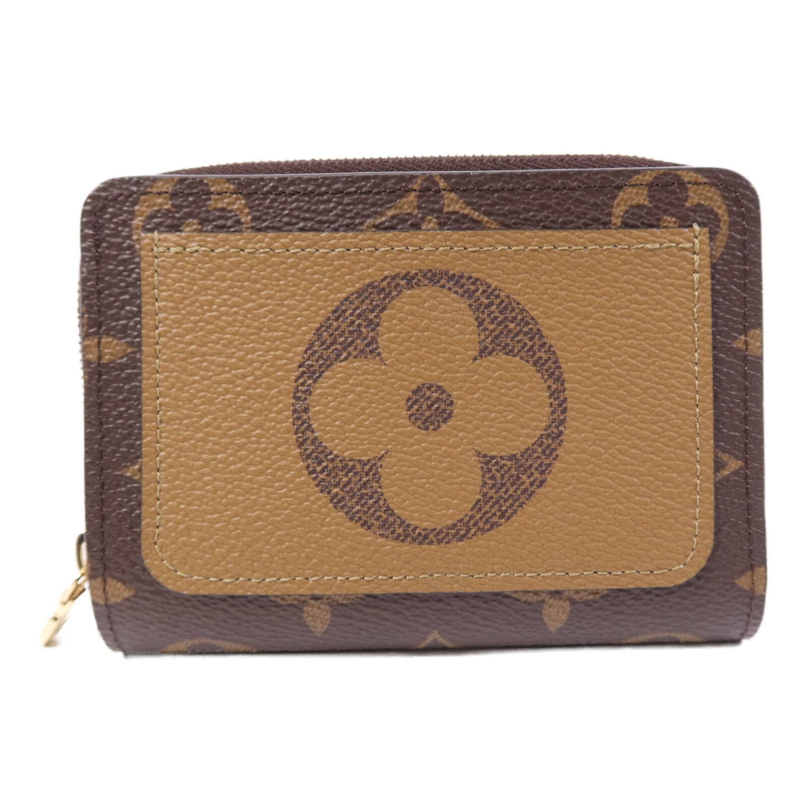 LOUIS VUITTON Monogram Reverse Lou Wallet金扣錢包