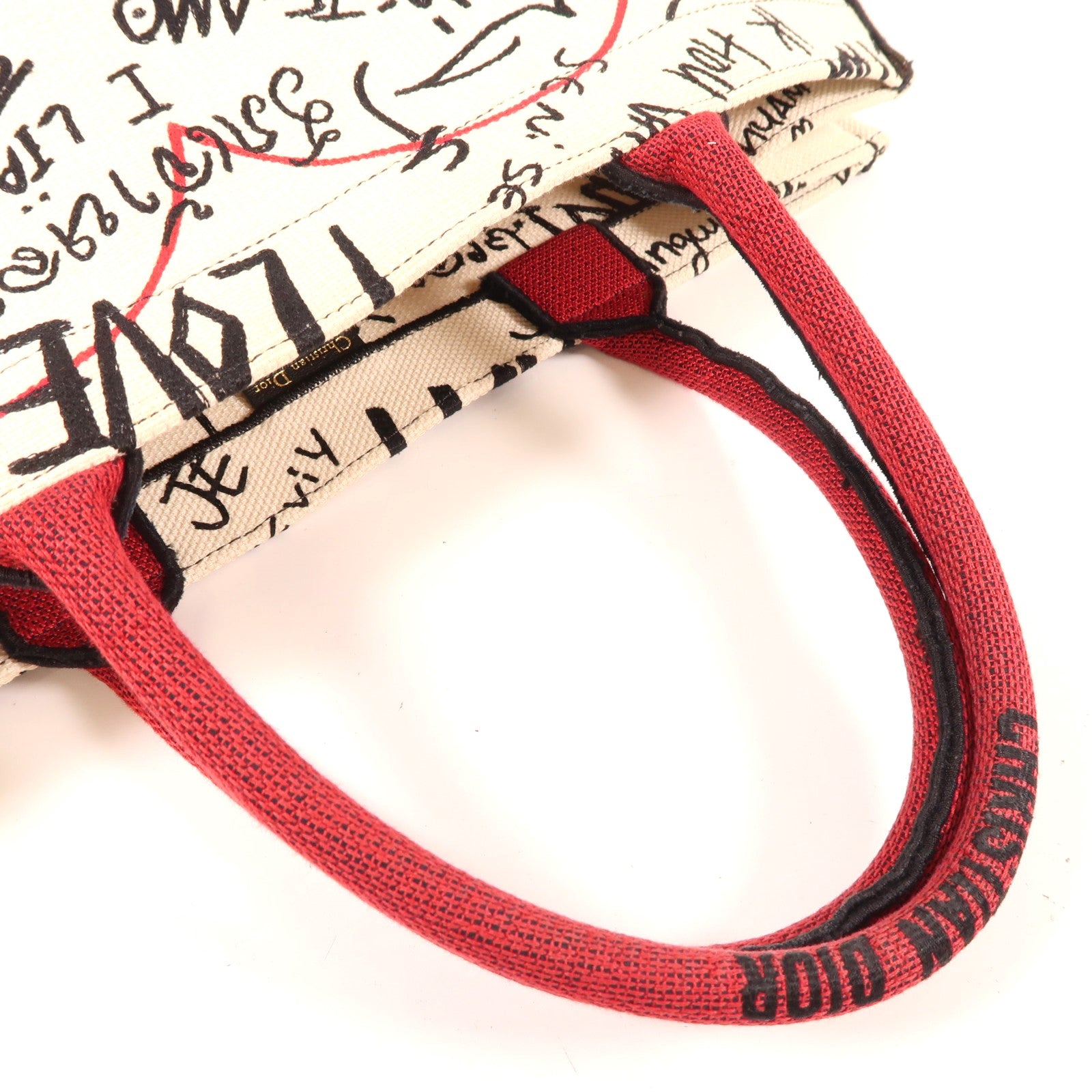 Dior 帆布Large Dior Book Tote手挽袋米色/紅色– Brand Off Hong