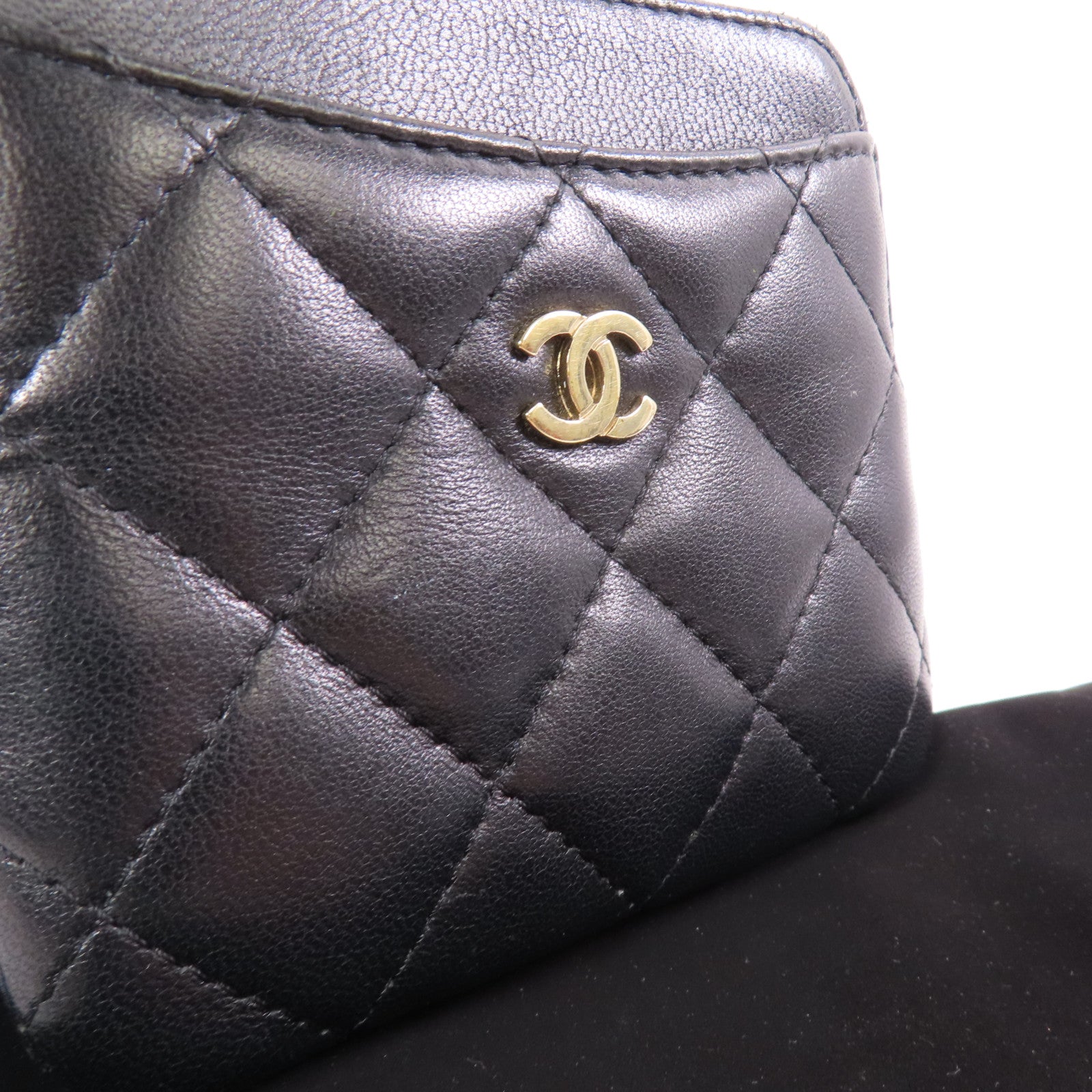 CHANEL 羊皮皮革Card case金扣卡套