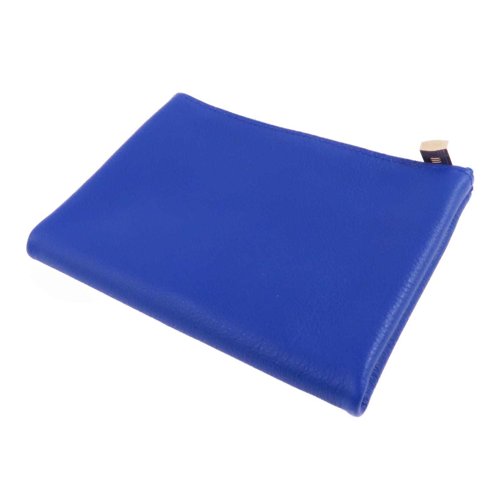 HERMES Evercolor皮革Atout I4 Pouch Card Holder金扣卡套Bleu Electrique