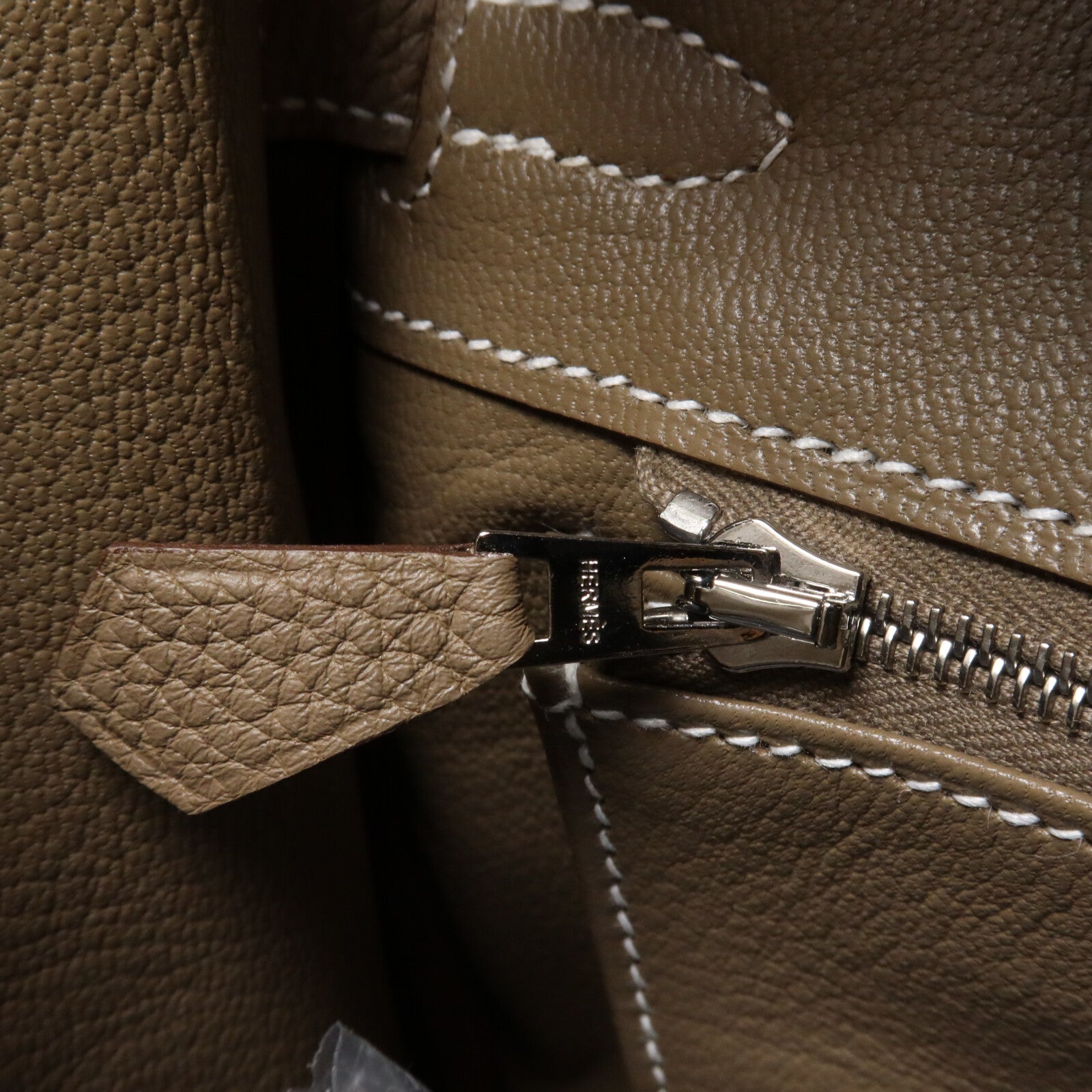 HERMES Togo皮革Birkin 25手挽袋Etoupe
