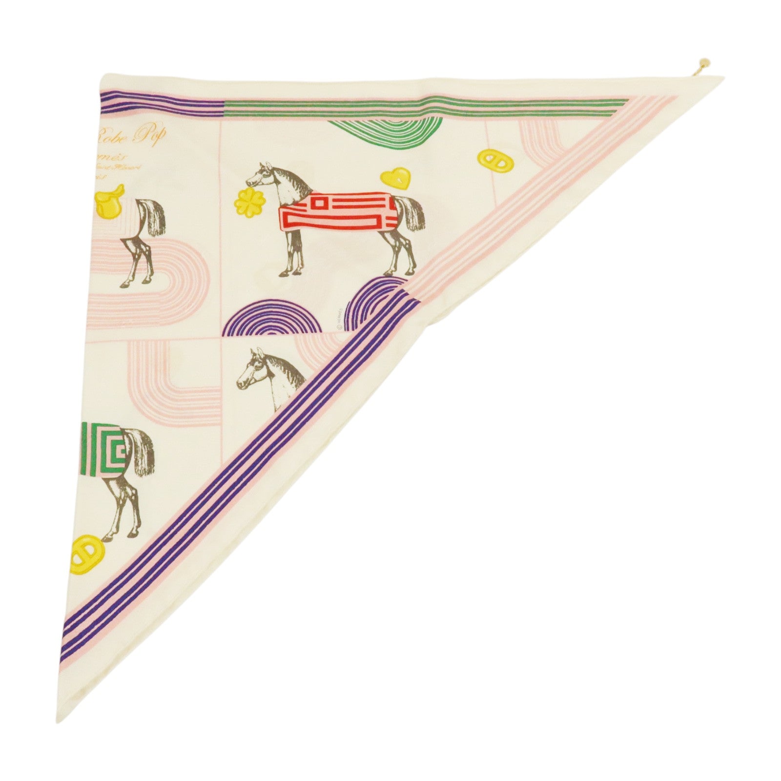 HERMES 絲質Garde Robe Pop Charm Triangle 70絲巾