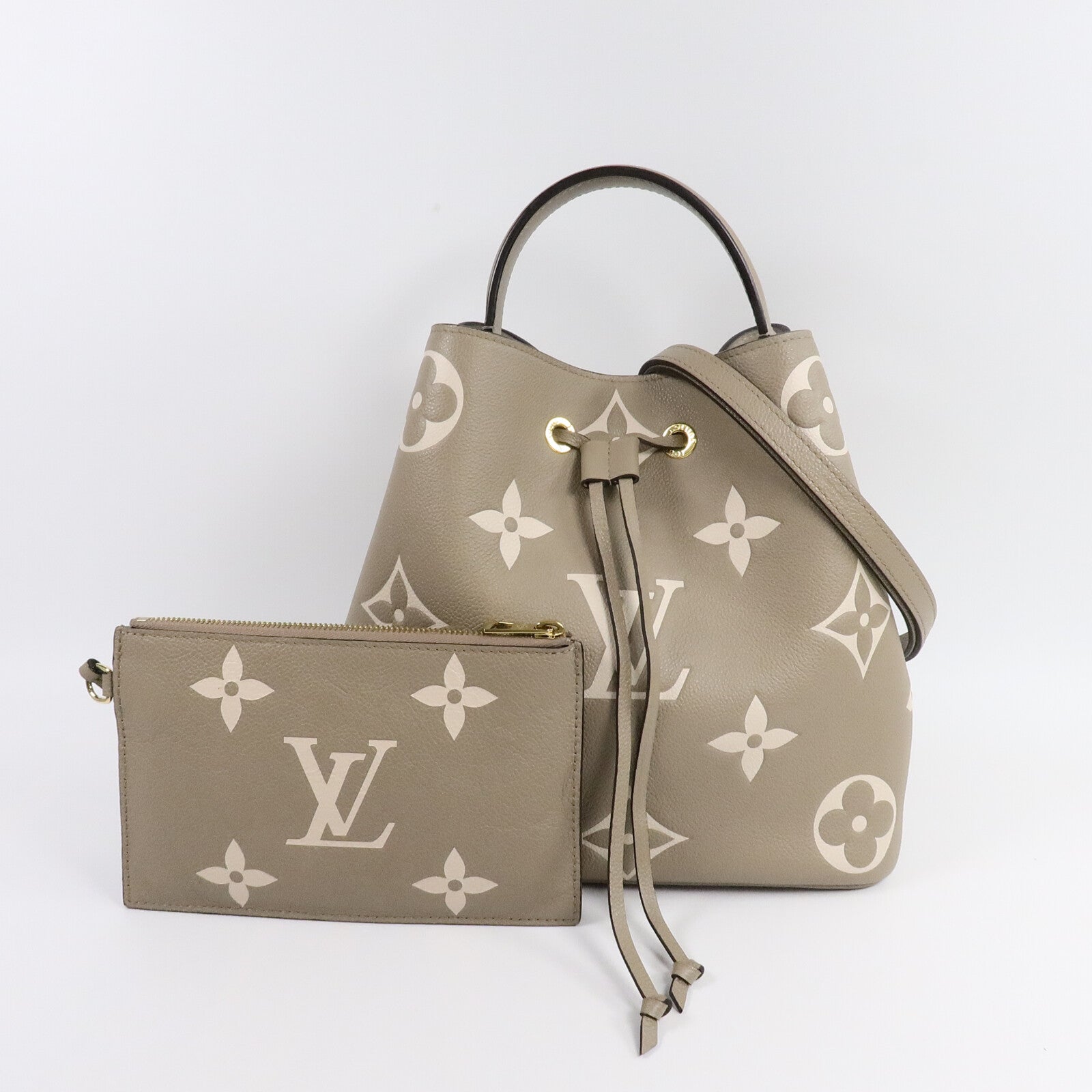 LOUIS VUITTON Monogram Empreinte Neo Noe MM金扣手挽肩背兩用袋