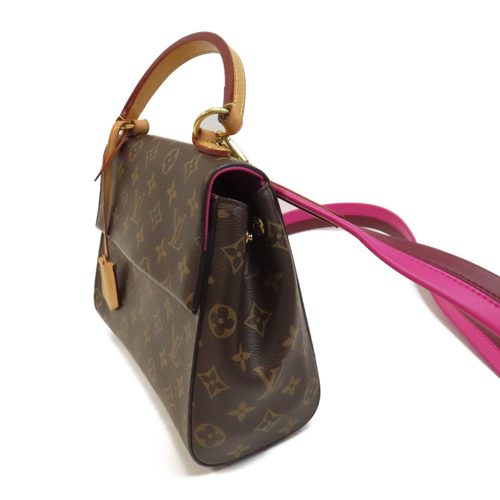 LOUIS VUITTON Monogram Cluny BB金扣手挽肩背兩用袋啡色