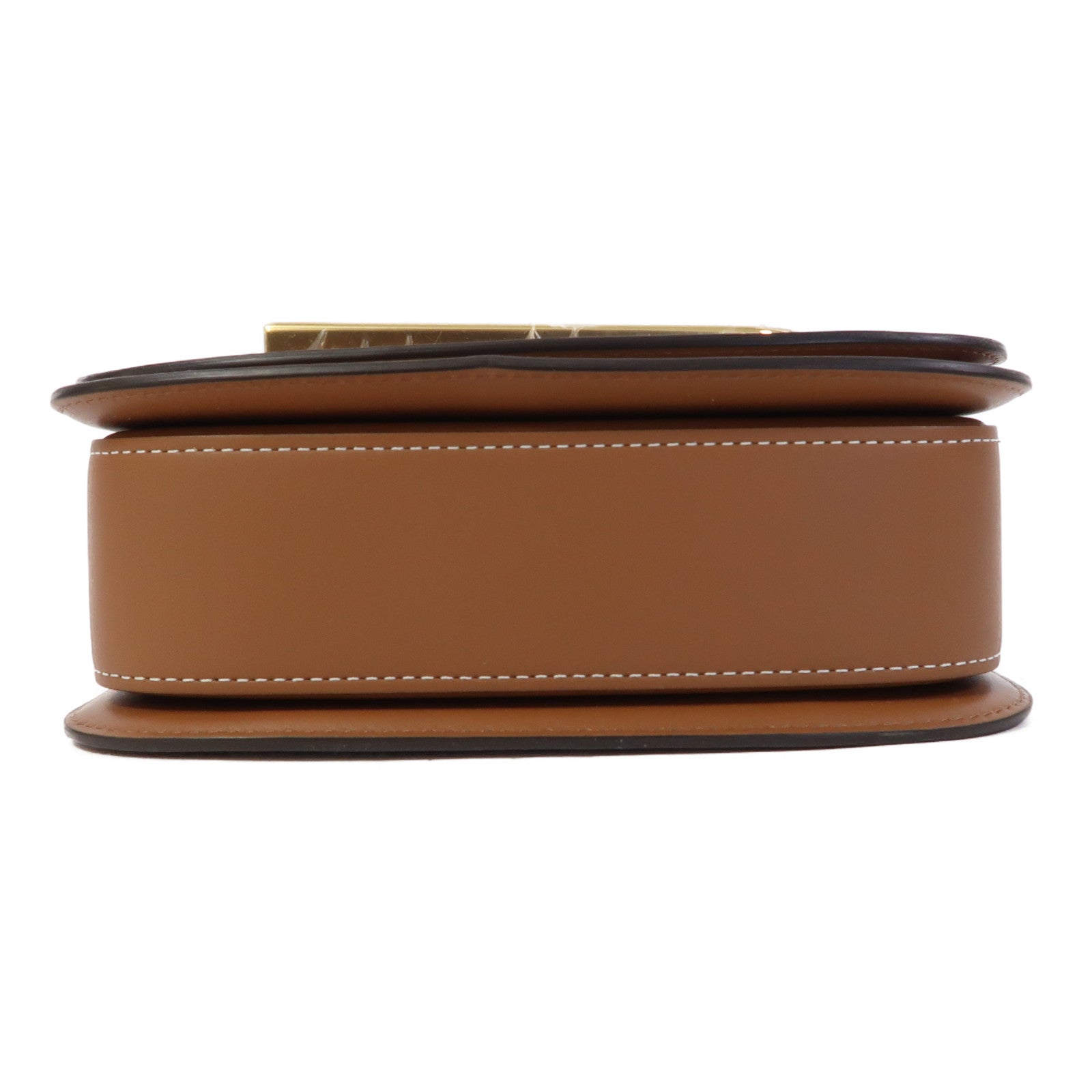 Delvaux 帆布Delvaux Lingot金扣肩背袋啡色
