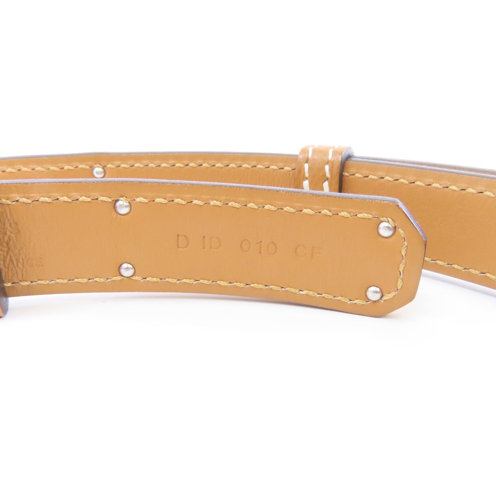 HERMES Epsom皮革Kelly Belt銀扣皮帶Gold/啡色