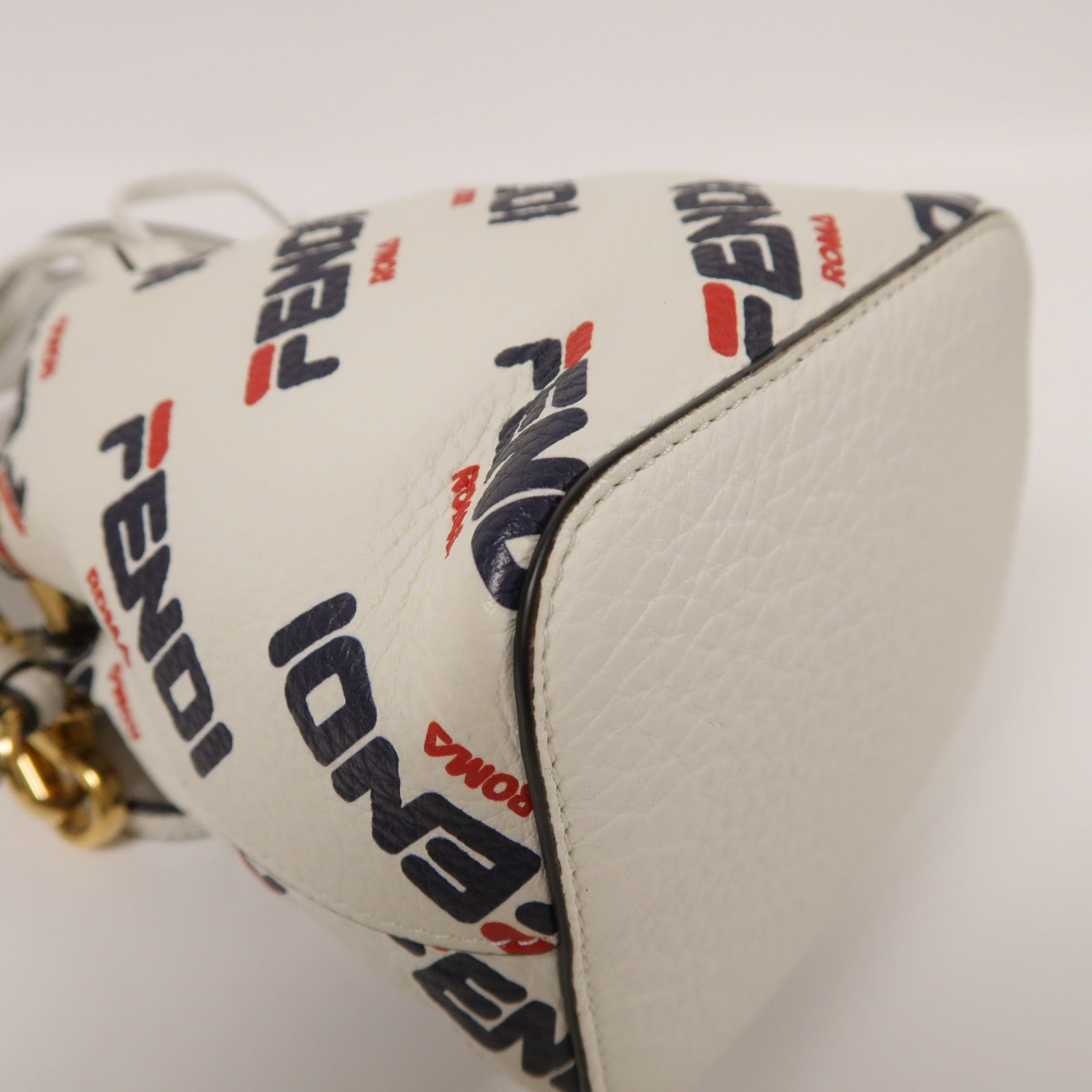 FENDI GHW Mon Tresor 2way Shoulder Bag Calfskin Leather White