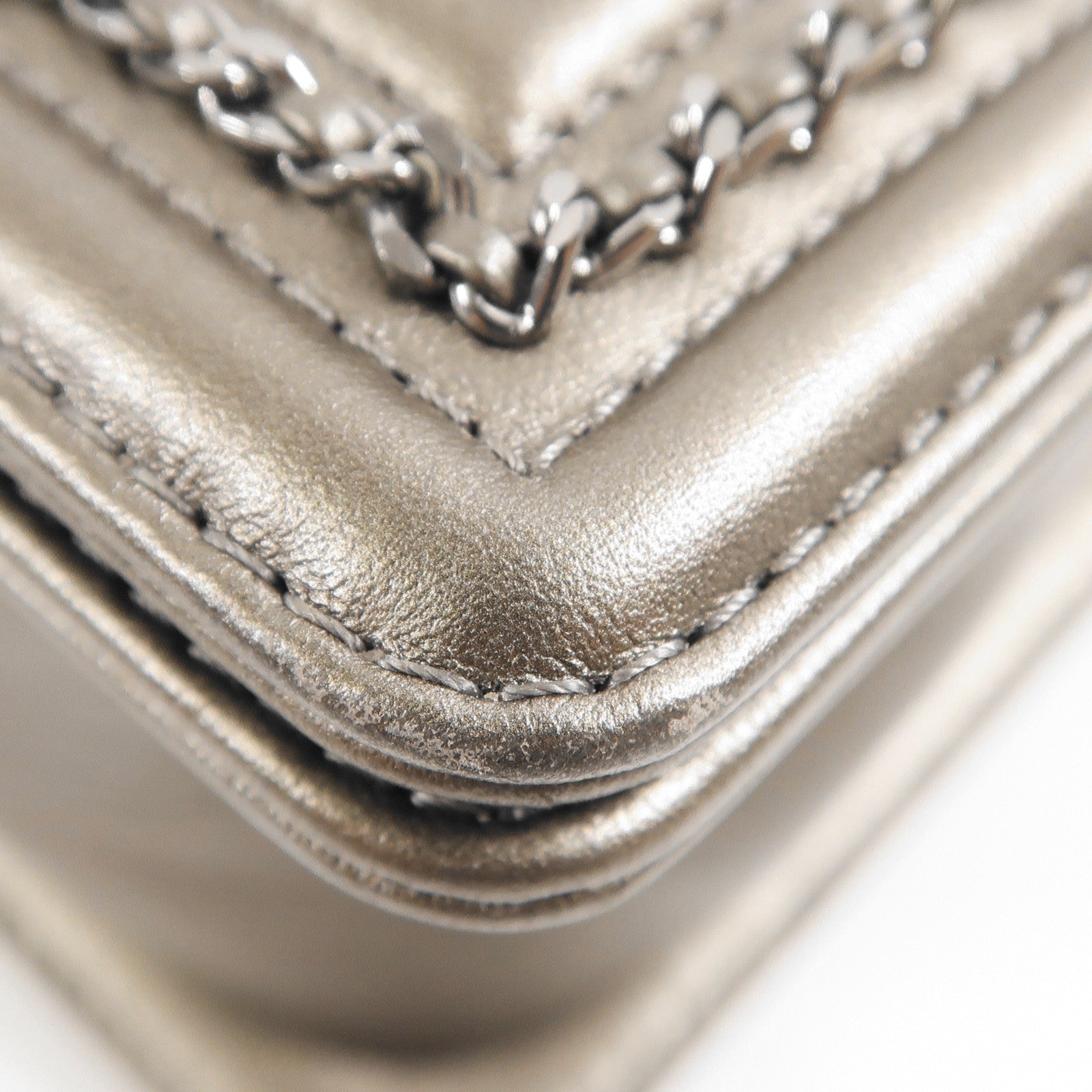 CHANEL CC SHW Boy Chanel Shoulder Bag 26733302 Calfskin Leather Grey